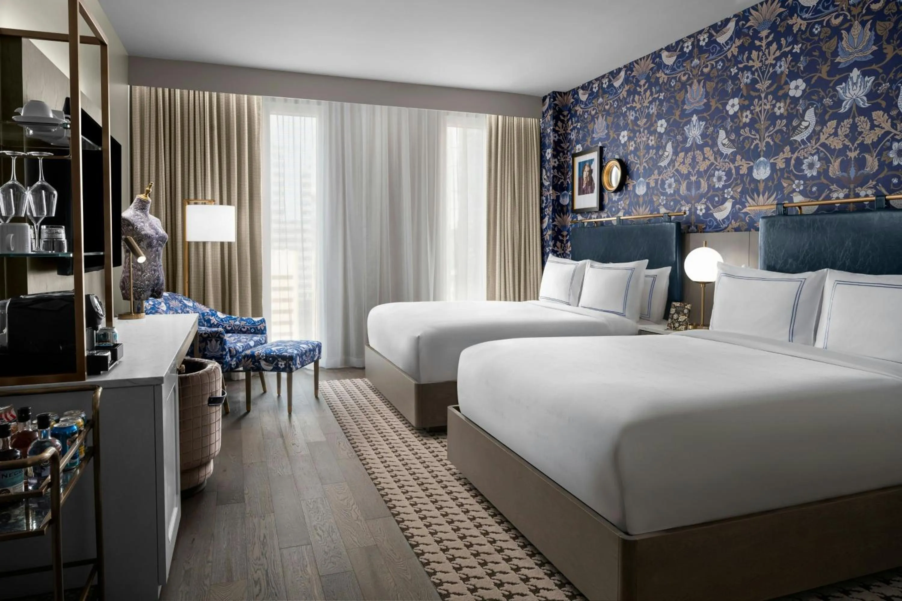 Photo of the whole room, Bed in The Dorian, Autograph Collection