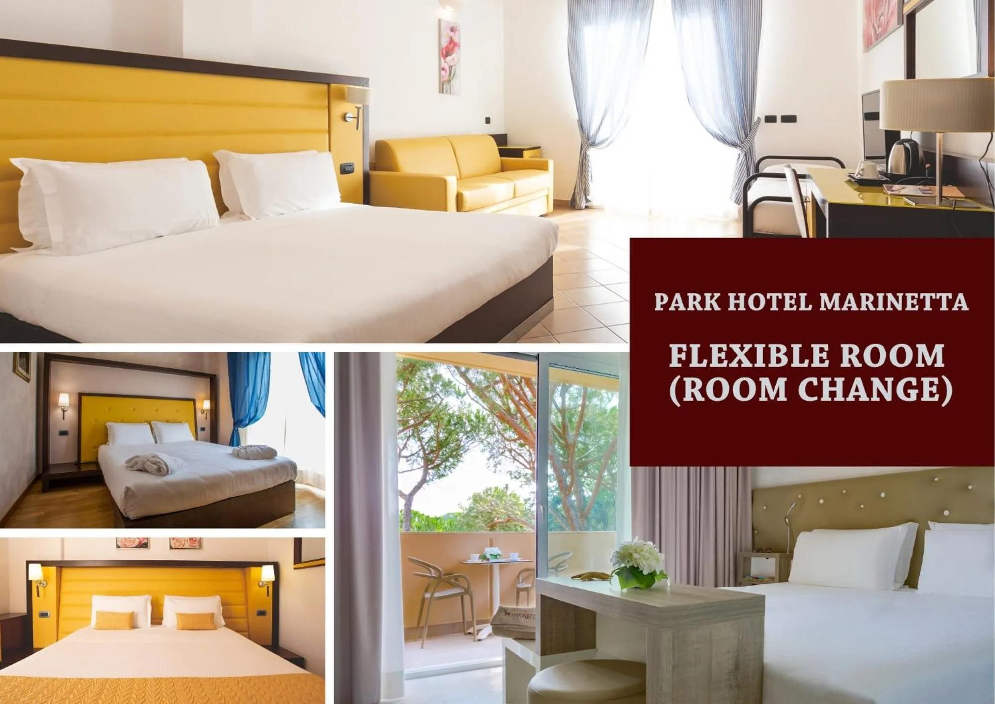 View (from property/room), Bed in Park Hotel Marinetta - Beach & Spa