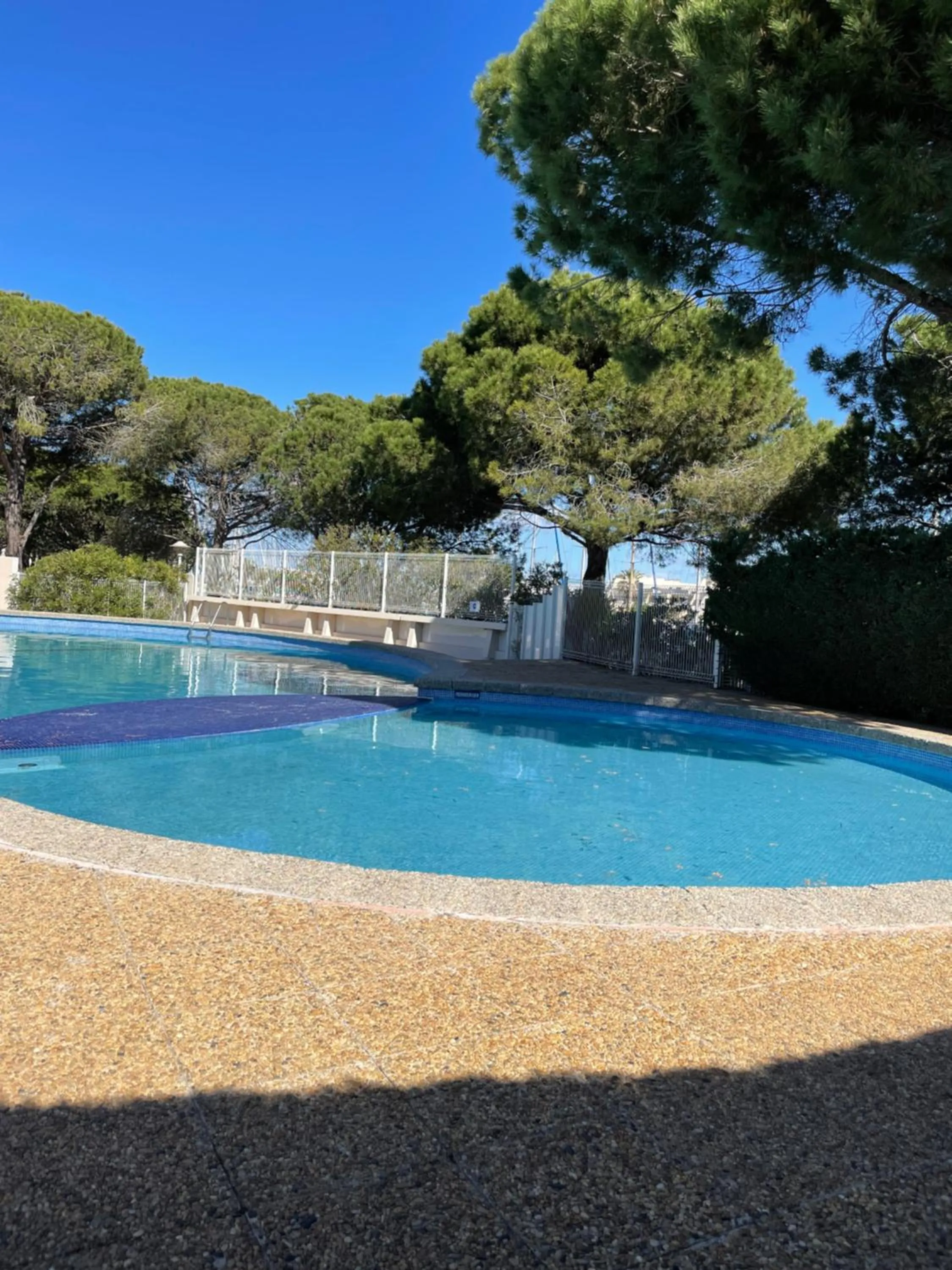 Studio vue port, belle terrasse, piscine