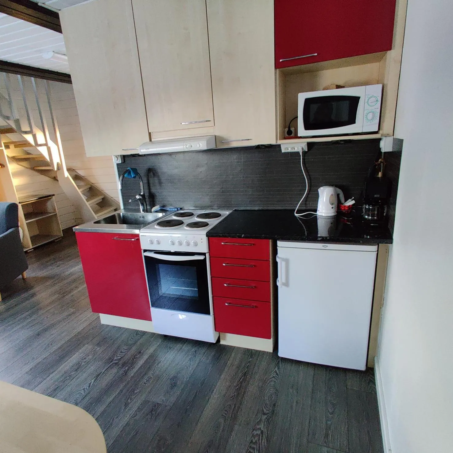 Kitchen or kitchenette in Hotell Tjamstan Malå