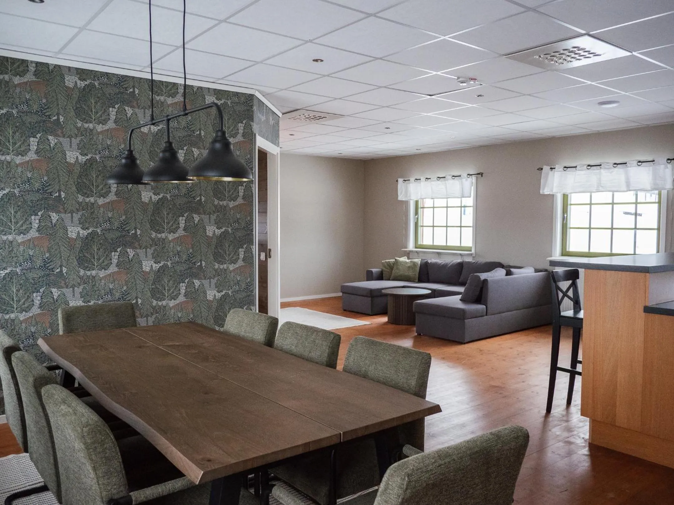 Seating area in Hotell Tjamstan Malå