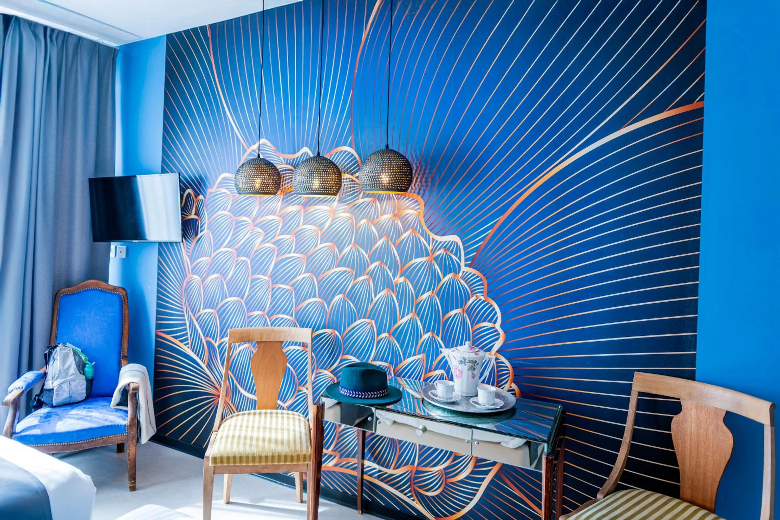 Seating area, Bed in Hôtel Le Grand Barnum