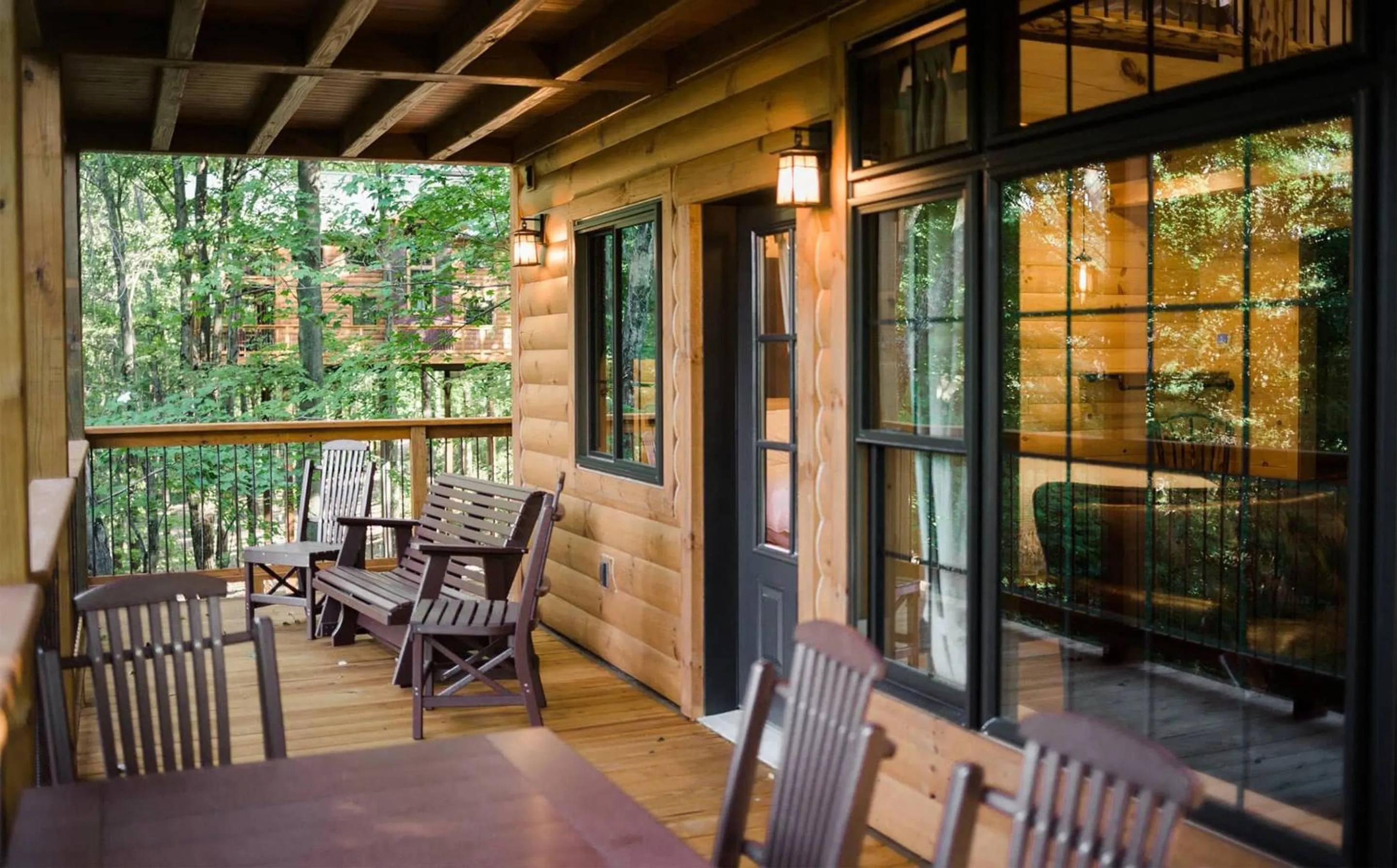 Balcony/Terrace in Treehouse #1 by Amish Country Lodging