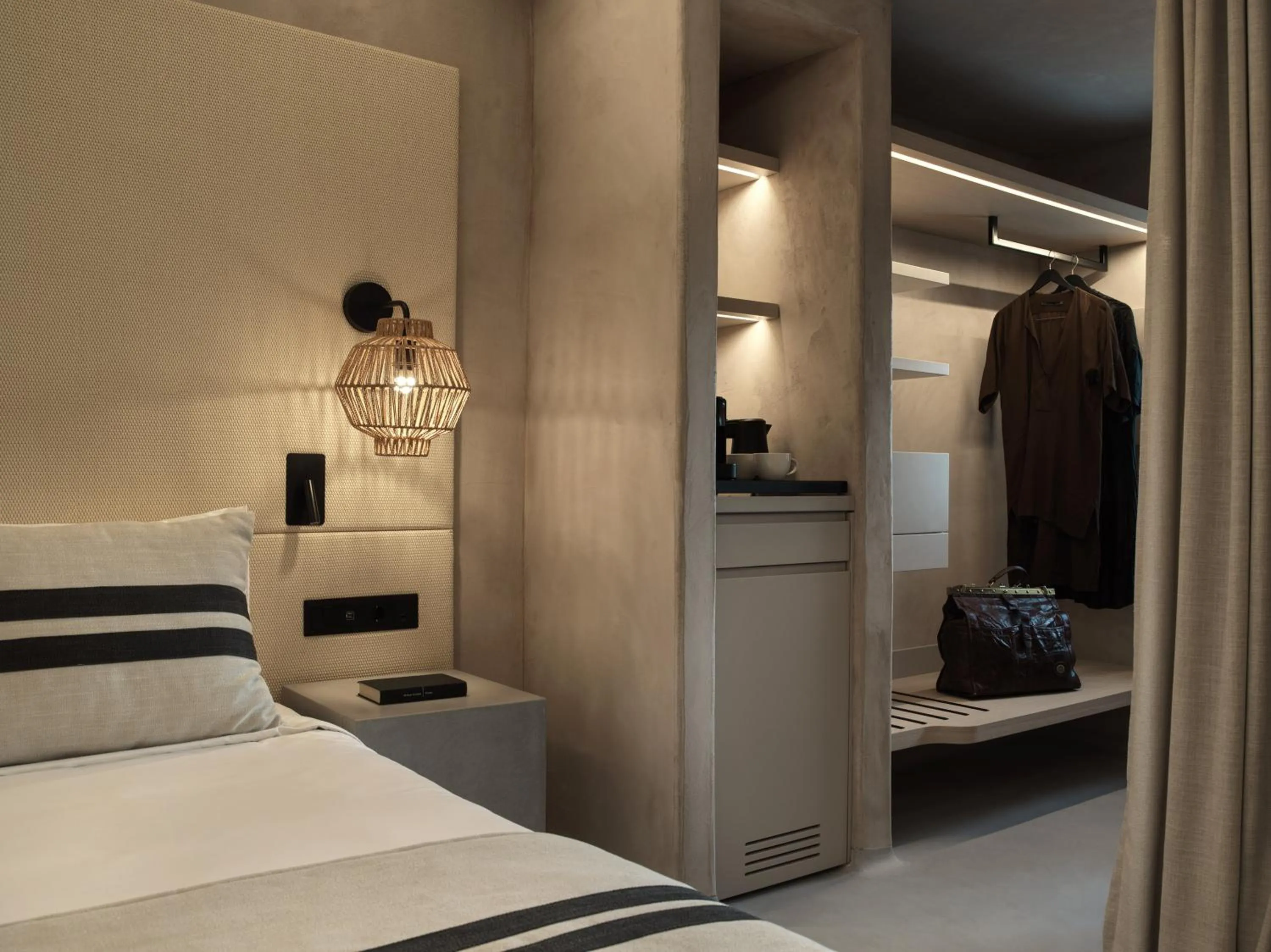 Bed in Yi Hotel Mykonos