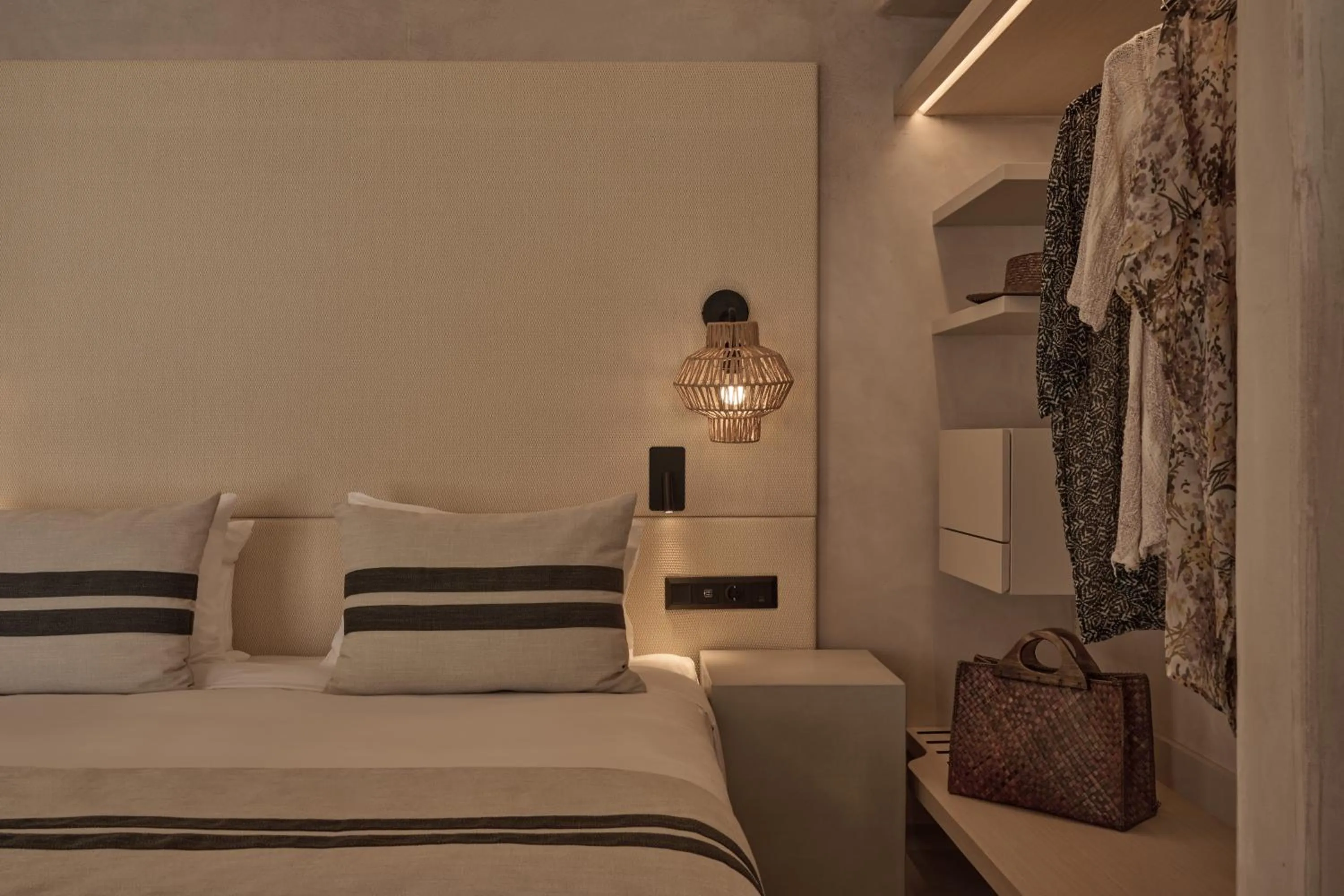 Bed in Yi Hotel Mykonos