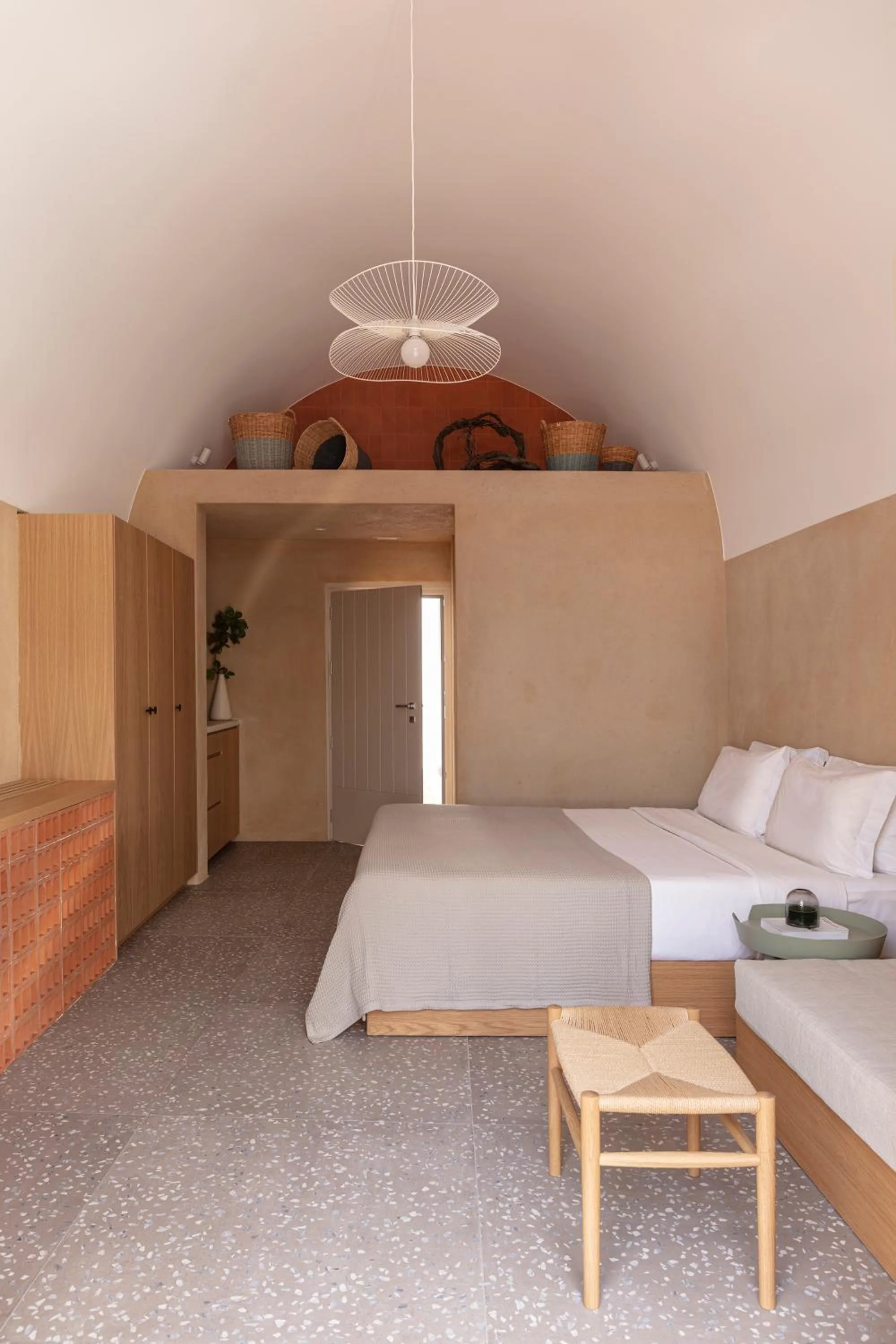 Bedroom, Bed in Ethos Vegan Suites Fira, Santorini