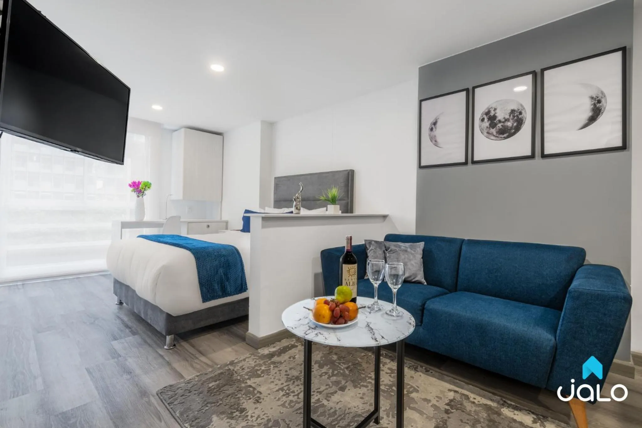 Living room, Bed in Torre Ventto Lofts By Jalo