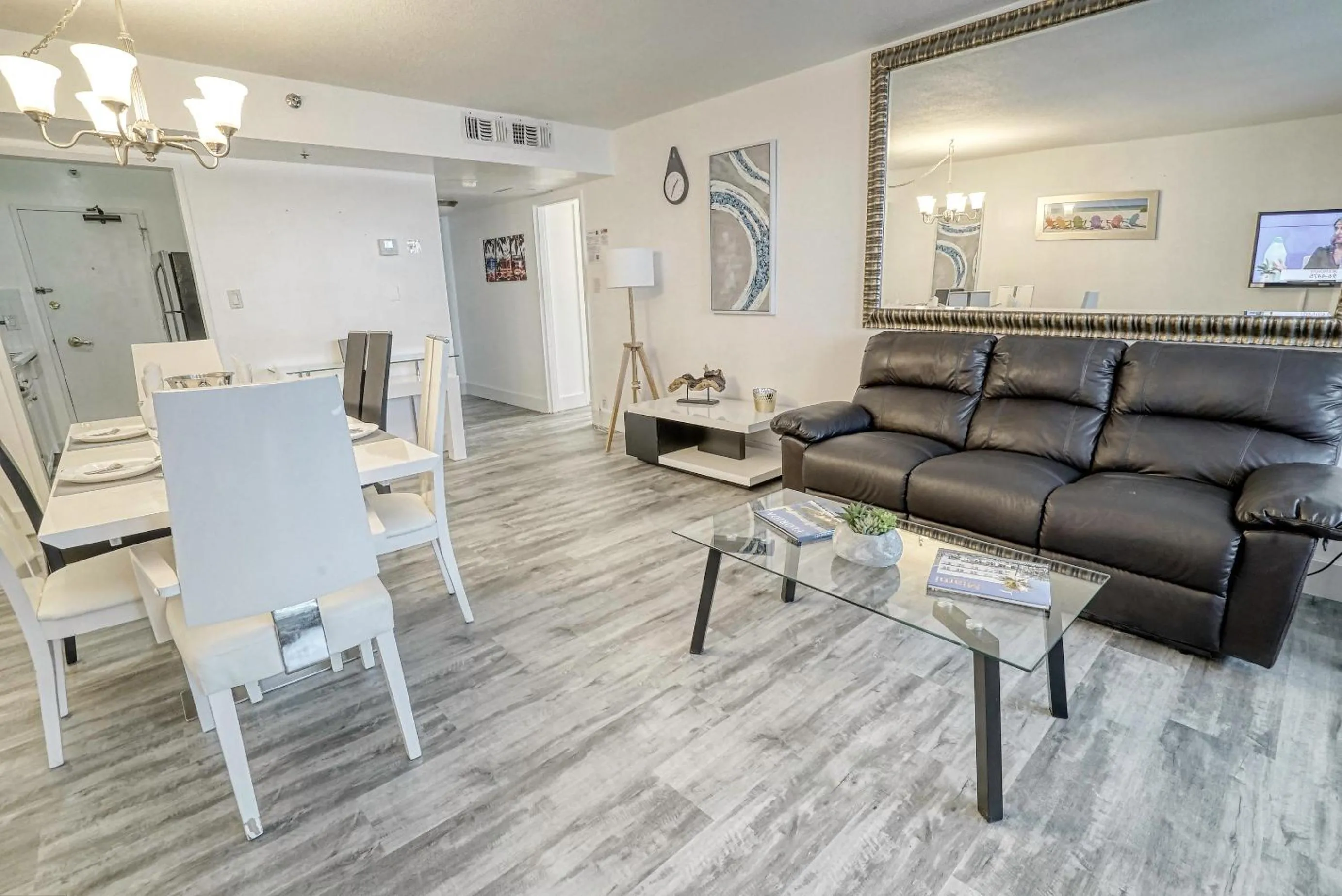 Living room in Deluxe Apartments by South Florida Vacations