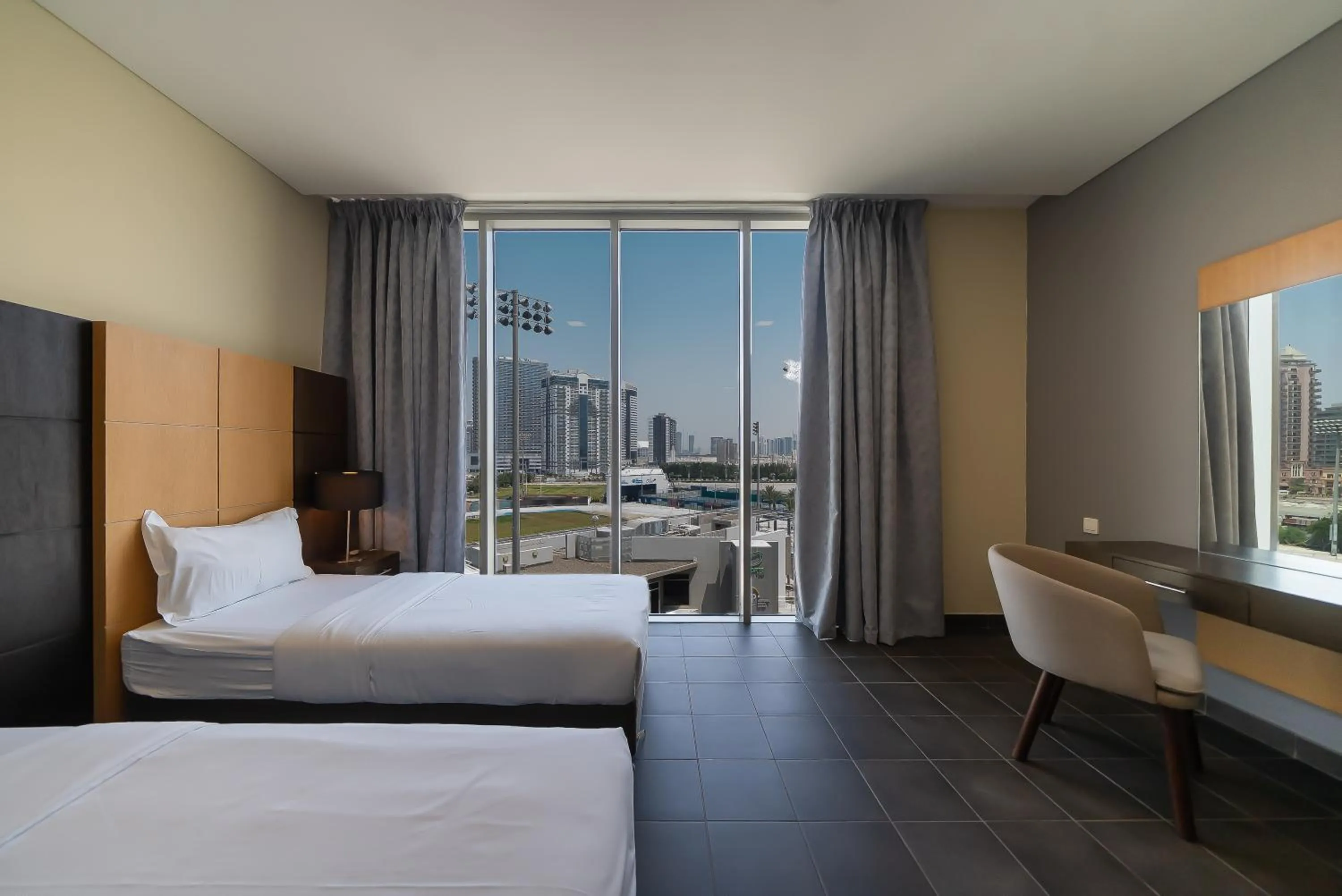 Bed in Emirates Sports Hotel, Dubai Sports City