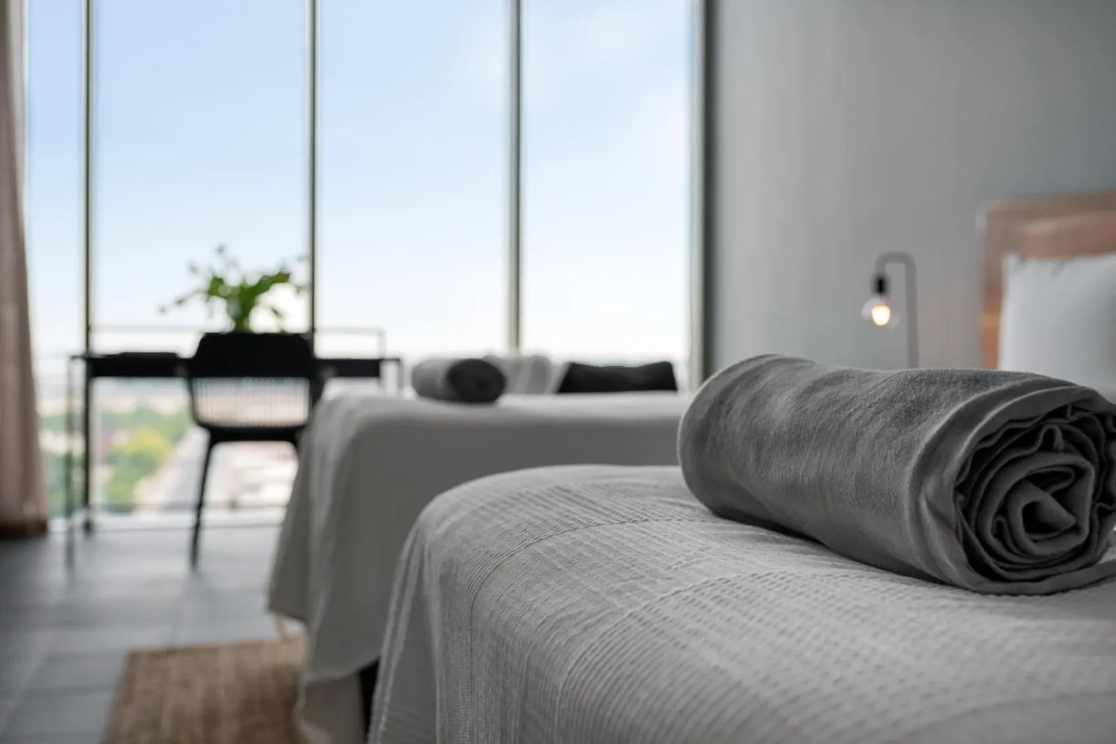 Bed in Emirates Sports Hotel, Dubai Sports City