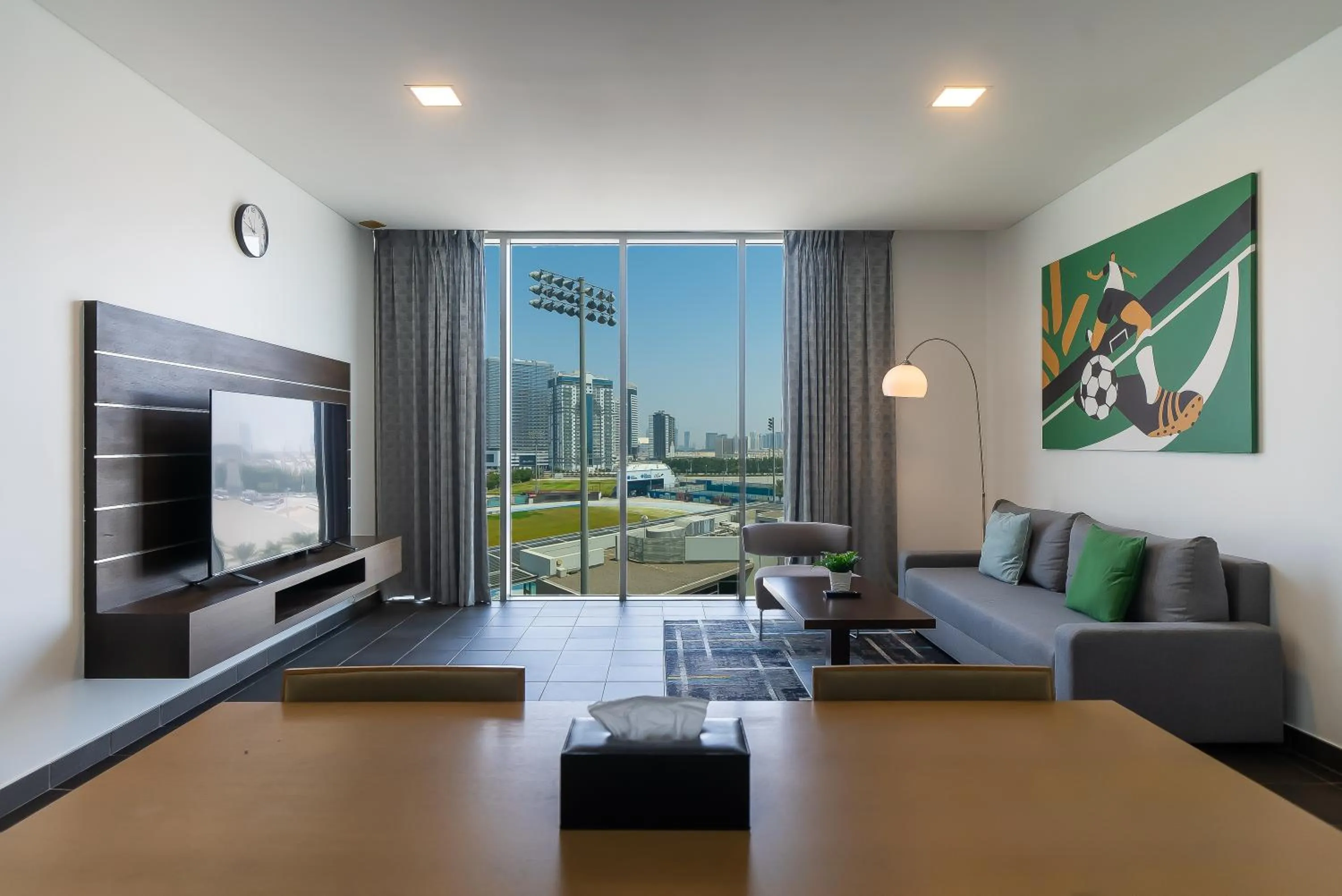 Living room in Emirates Sports Hotel, Dubai Sports City