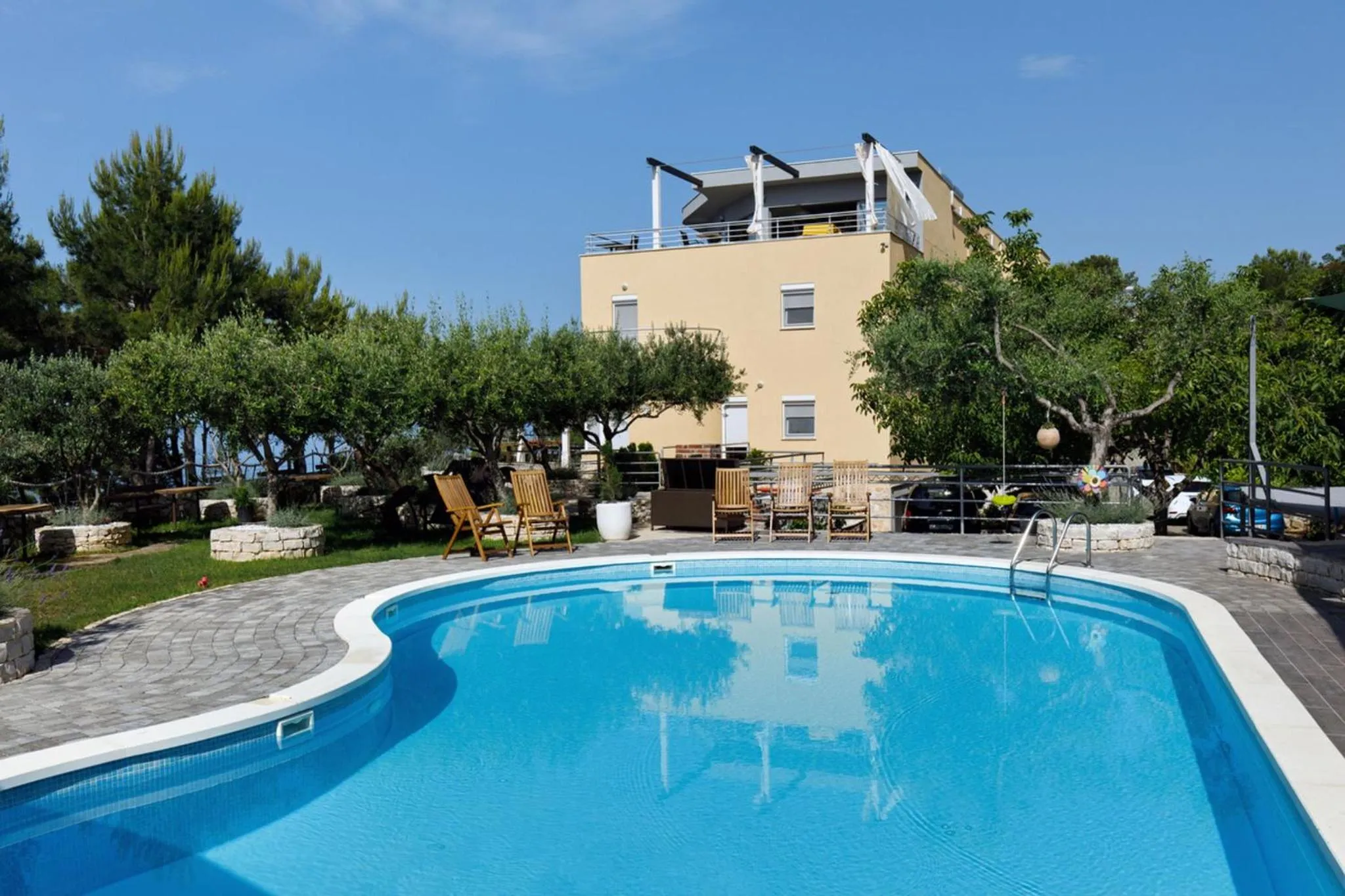 Swimming pool in Nice Beach Apartments in Stobrec
