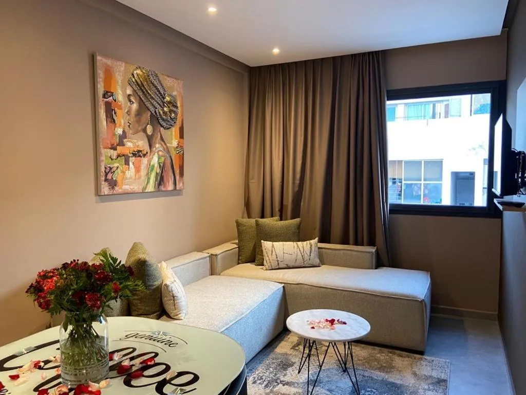 Seating area in Atlas-Résidence by Rent-Inn