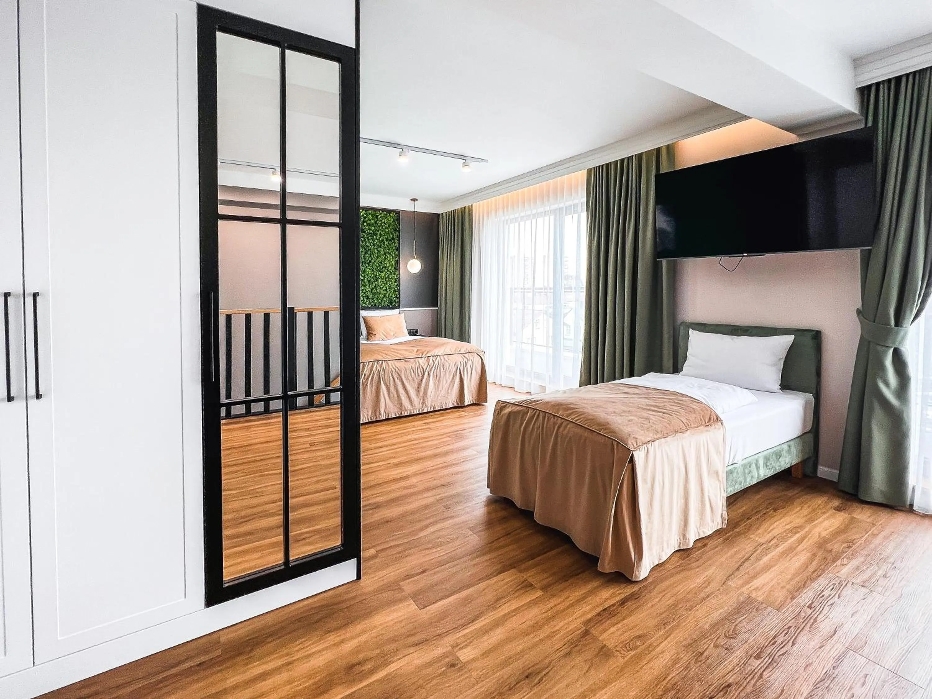 Bedroom, Bed in Aparthotel Green Concrete - ekologiczne apartamenty premium ze strefą Wellness