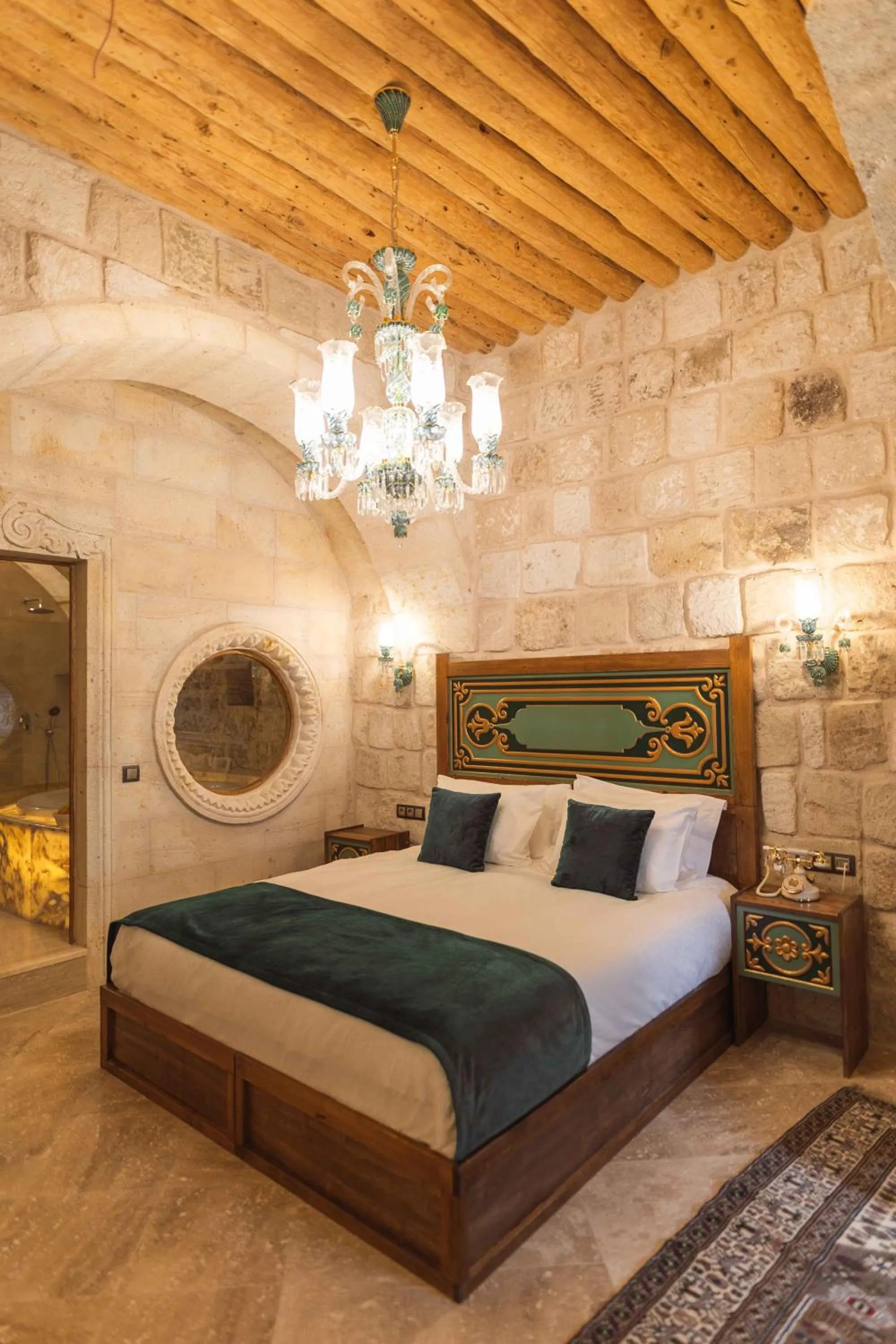 Bed in Solo Cave Suites
