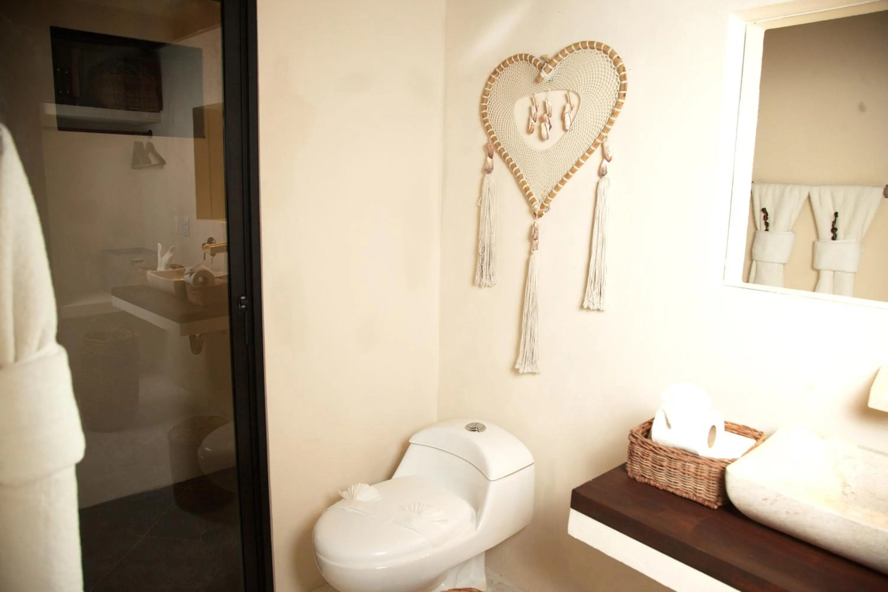 Shower, Bed in Magic Xcacel Tulum