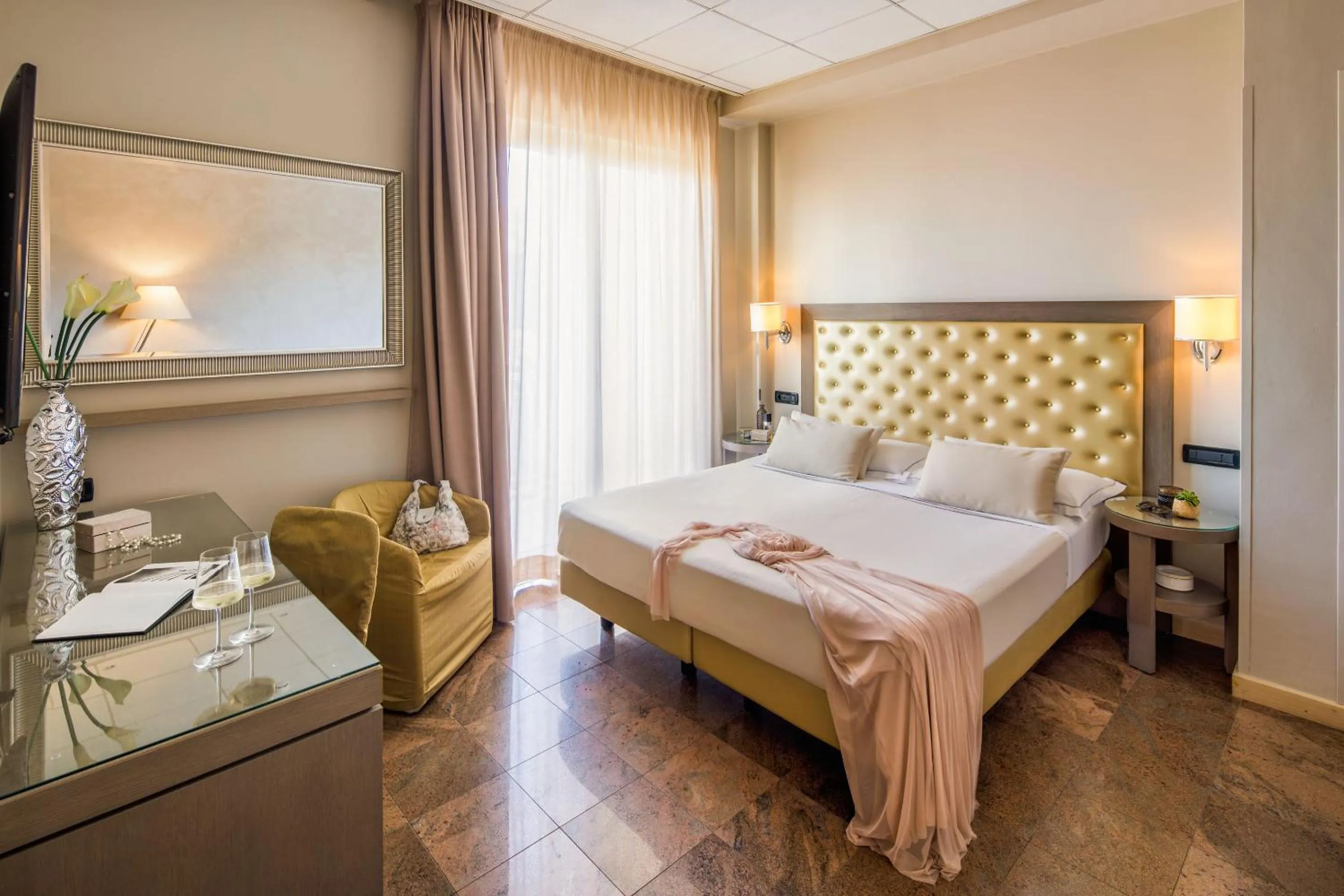 Bed in Hotel Torino Wellness & Spa