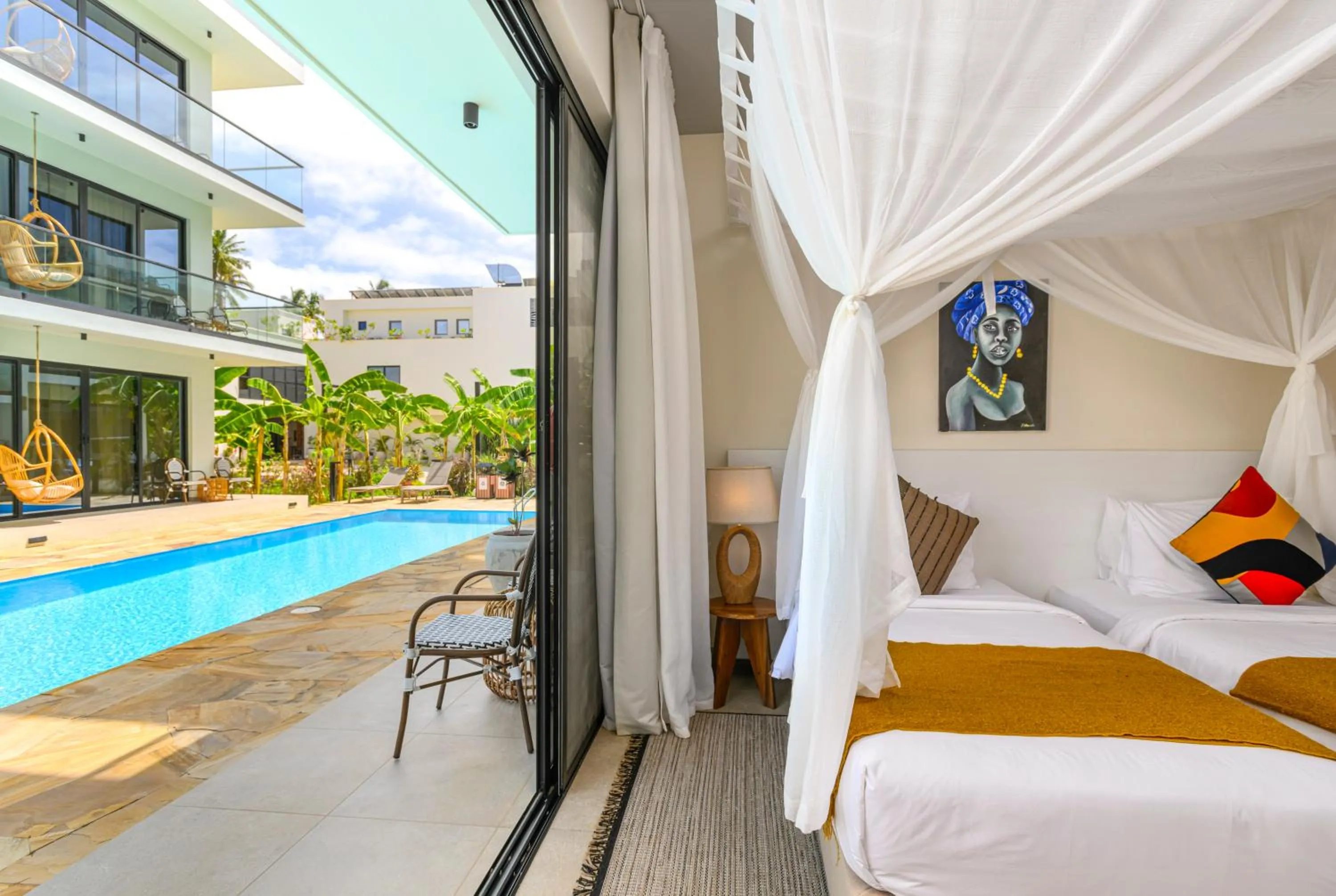 Balcony/Terrace, Bed in TOA Hotel & Spa Zanzibar