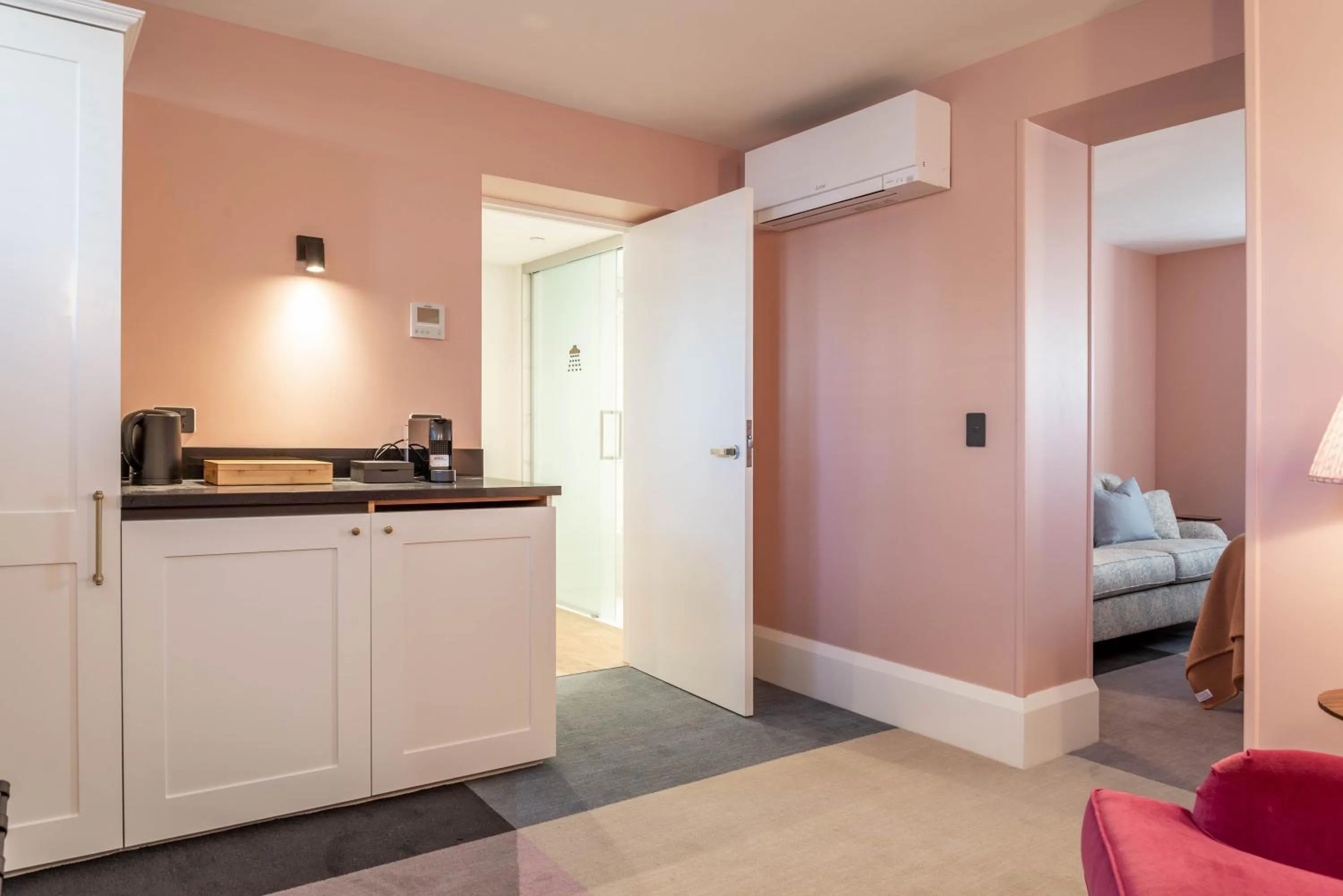 Seating area in The Observatory Hotel Christchurch