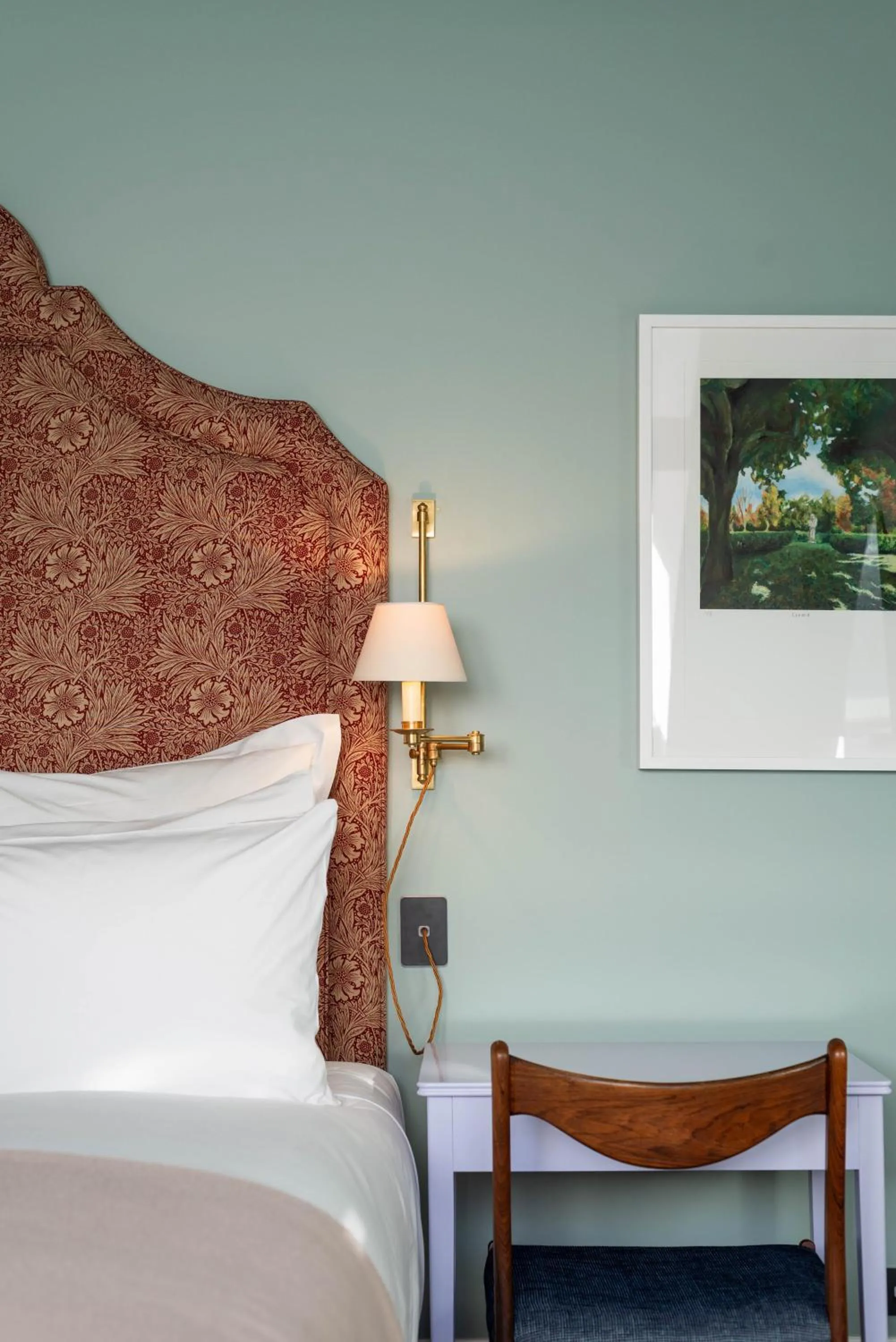 Decorative detail, Bed in The Observatory Hotel Christchurch