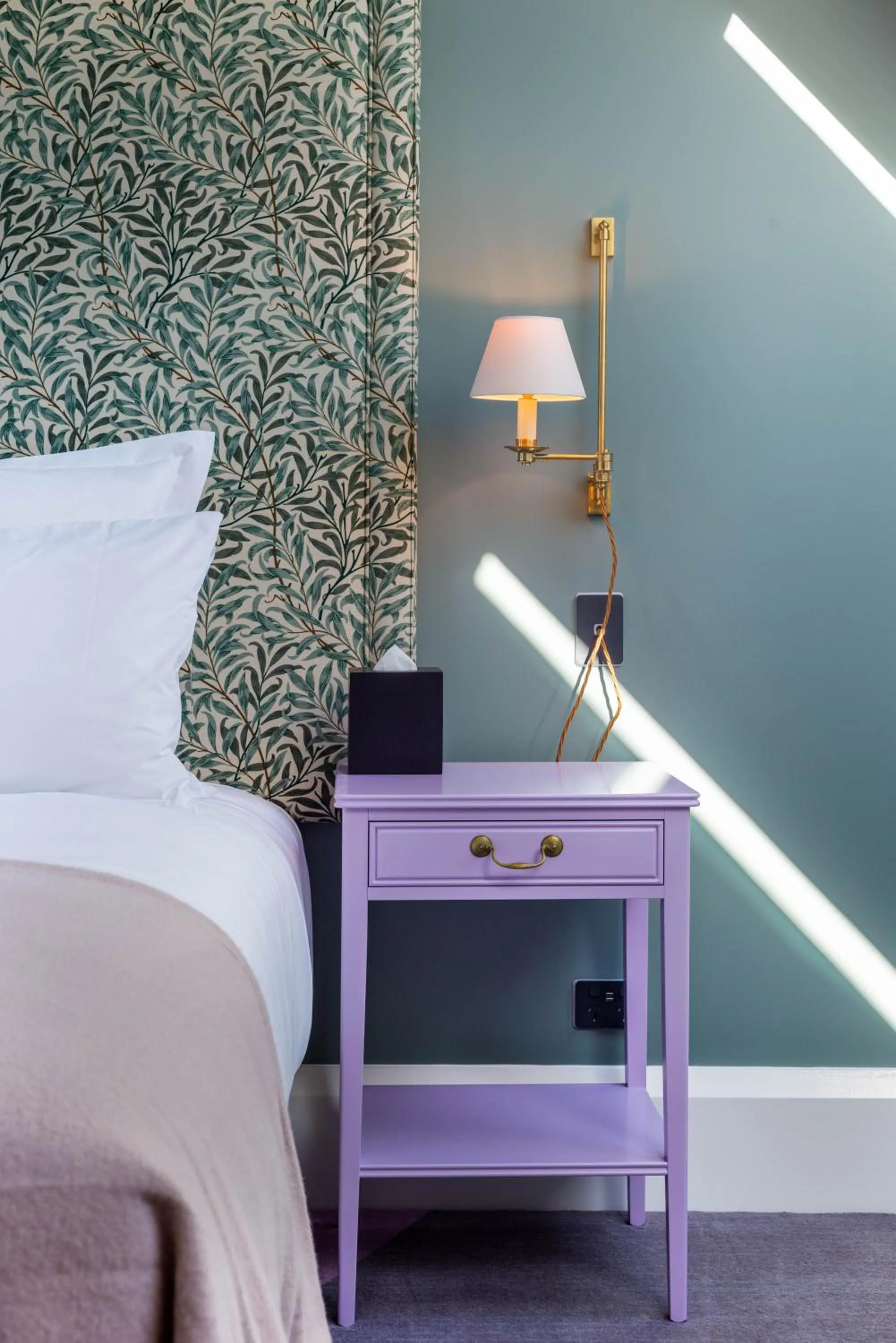 Decorative detail, Bed in The Observatory Hotel Christchurch