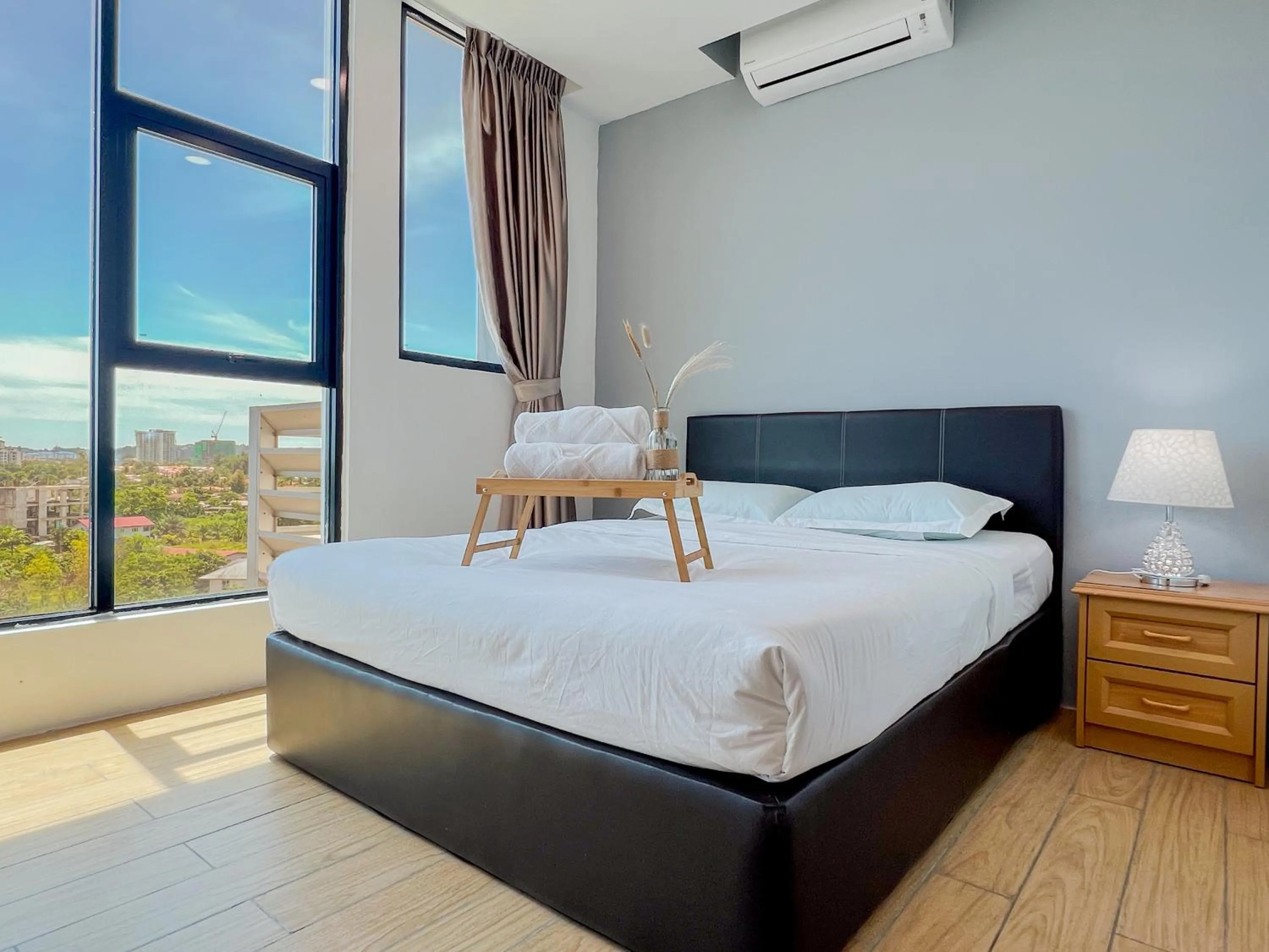 Bed in Hush Inn at ITCC Manhattan Suites