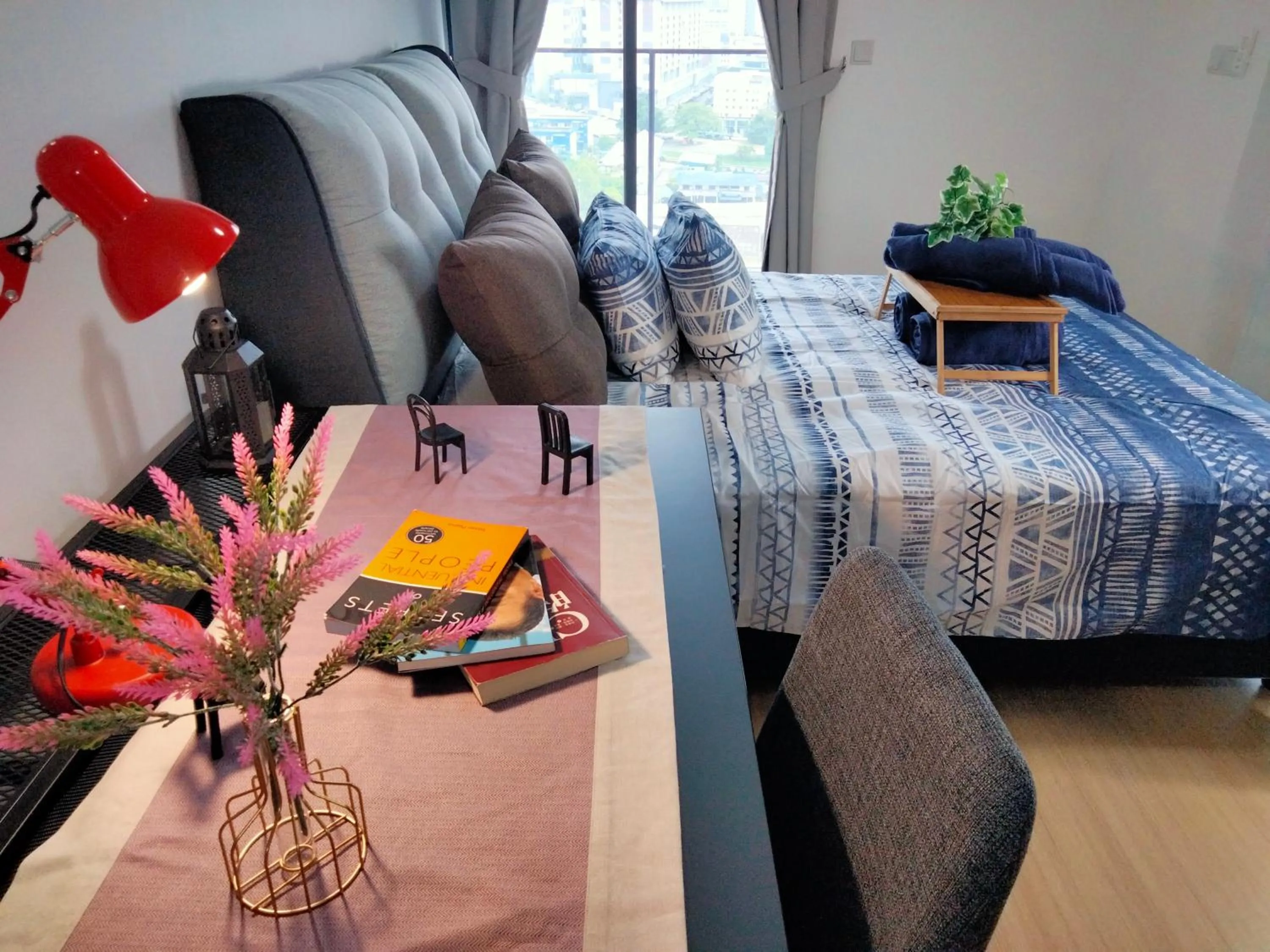 Dining area, Bed in Continew Residence by HomeBrickz