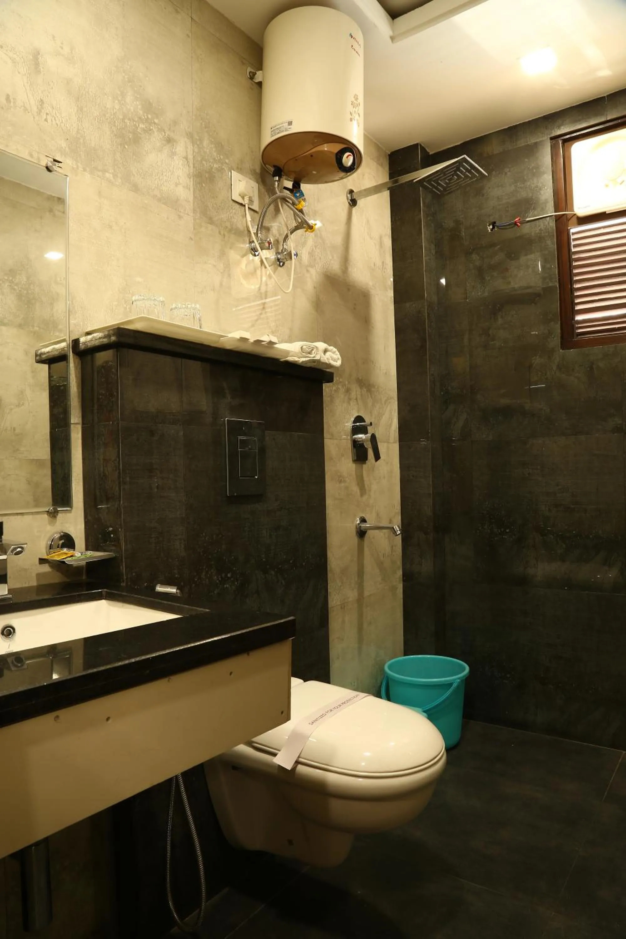 Bathroom in Hotel Kush Ganga - 50 Meter from Har ki Pauri, Haridwar