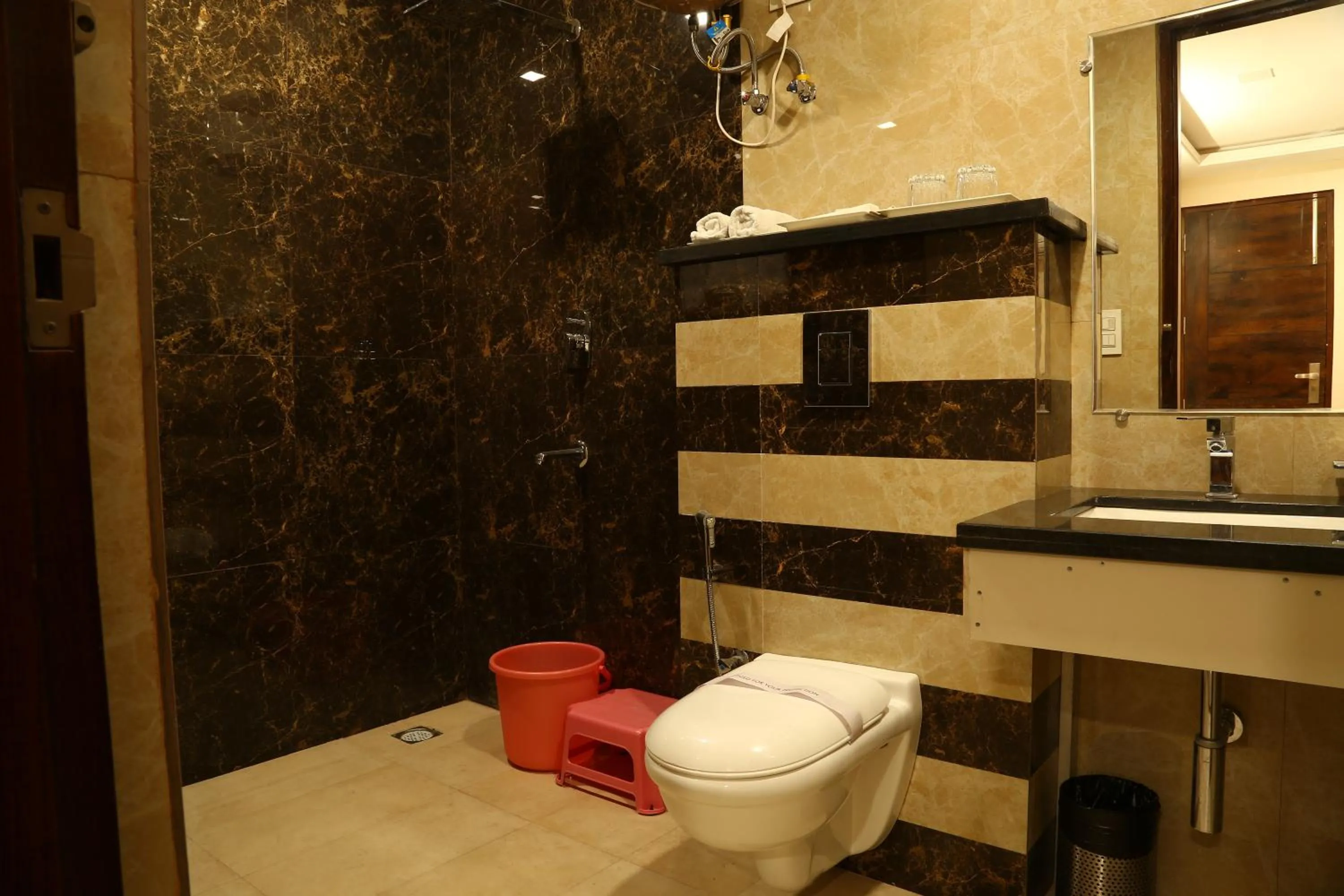 Bathroom in Hotel Kush Ganga - 50 Meter from Har ki Pauri, Haridwar