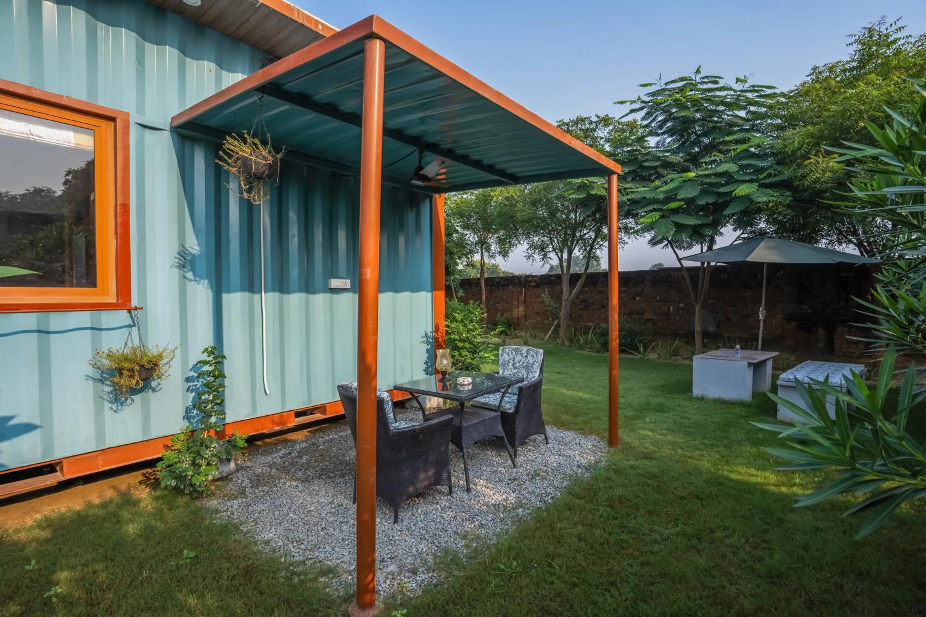 Seating area in Tree of Life Ecotainers Agra