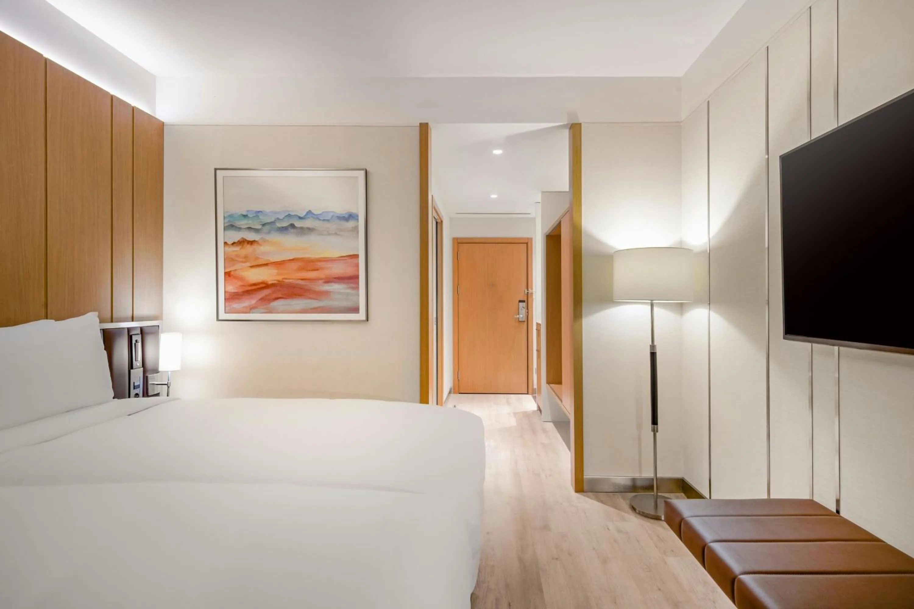 Bedroom, Bed in AC Hotel by Marriott Saint-Julien-en-Genevois