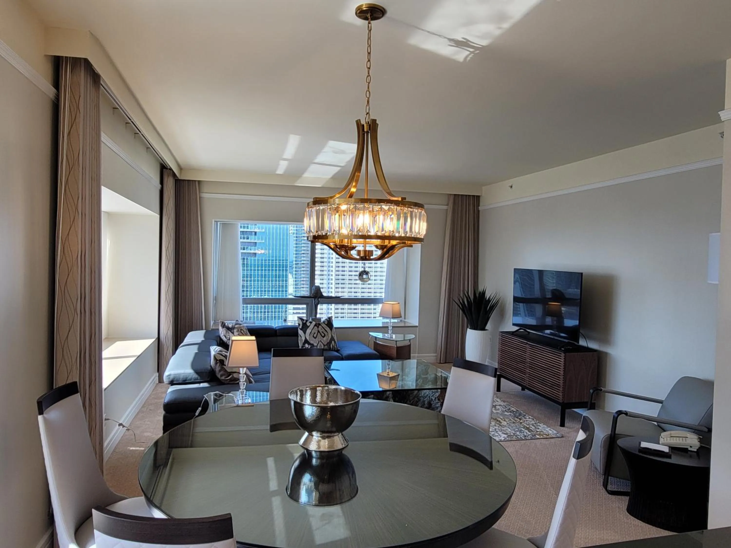 Living room in 2 Bedroom OR King Studio Suites Four Seasons Hotel Miami Free Wi-Fi & Free Parking