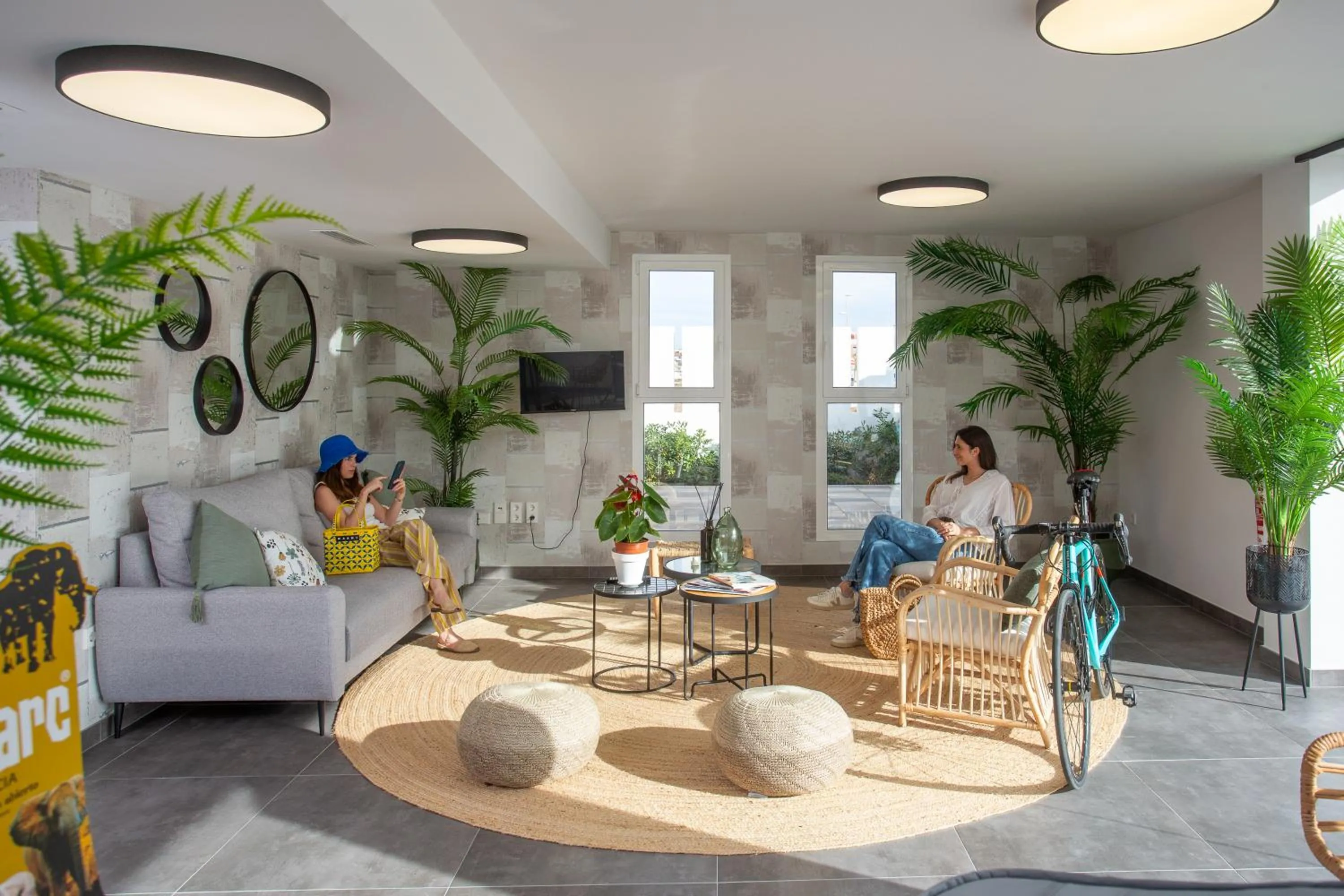 Seating area in Oliva Suites