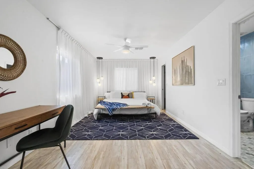 Bed in Mid-Century Stunner // Large Yard and Patio for Indoor/Outdoor Living