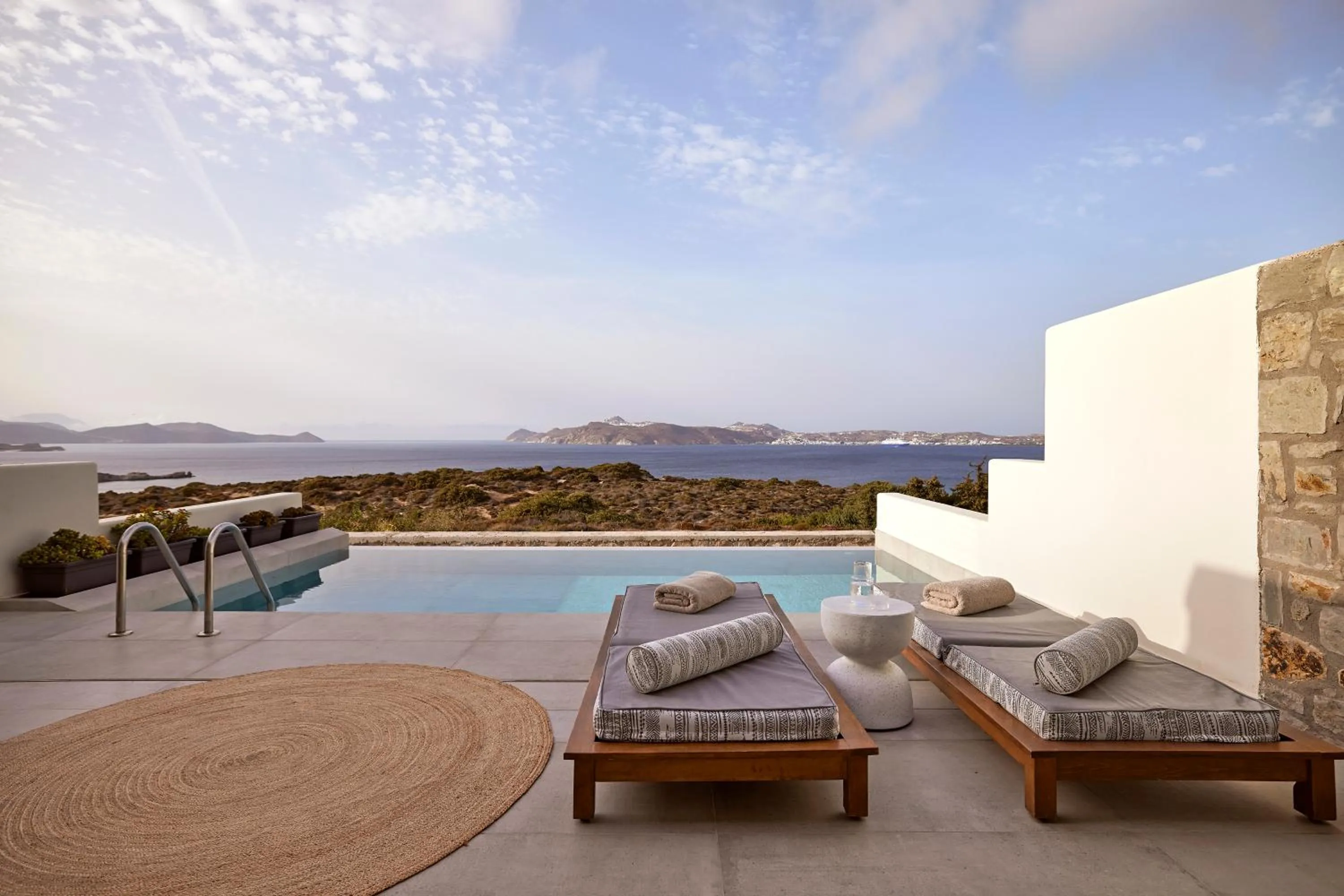 Pool view in Hotel Milos Sea Resort