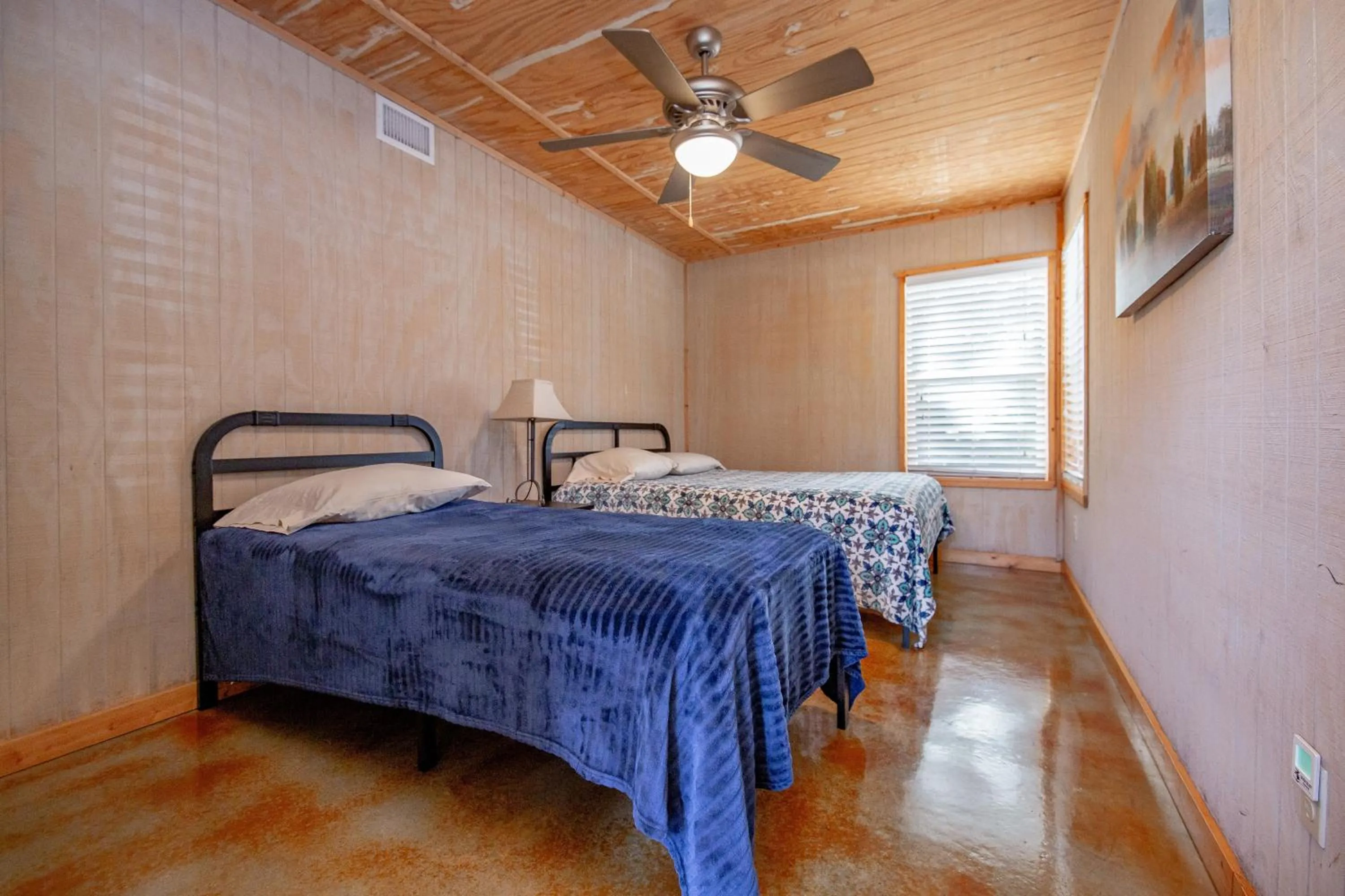 Bed in Seven Bluff Cabins