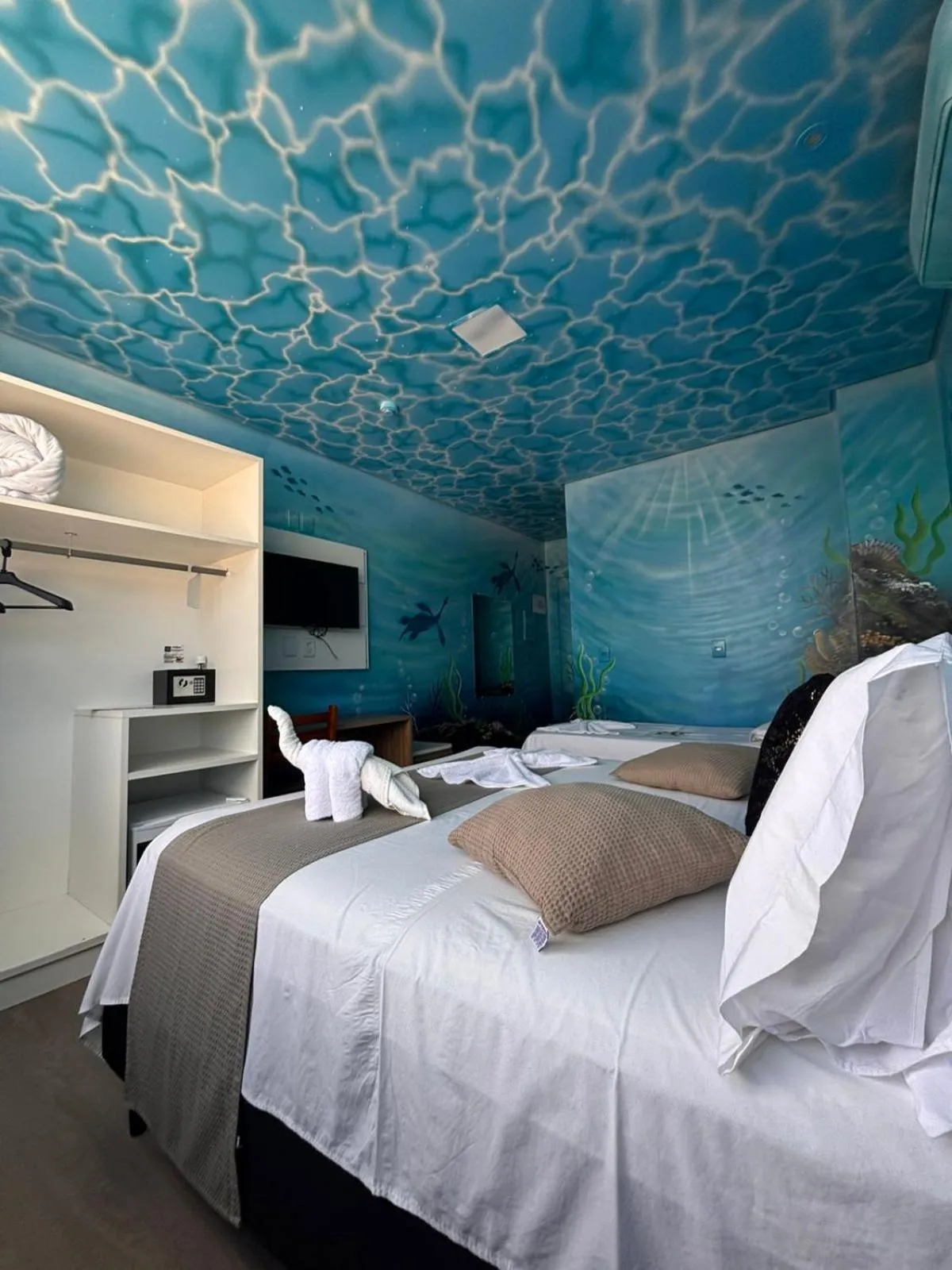 Bed in Hotel Recanto dos Dinossauros