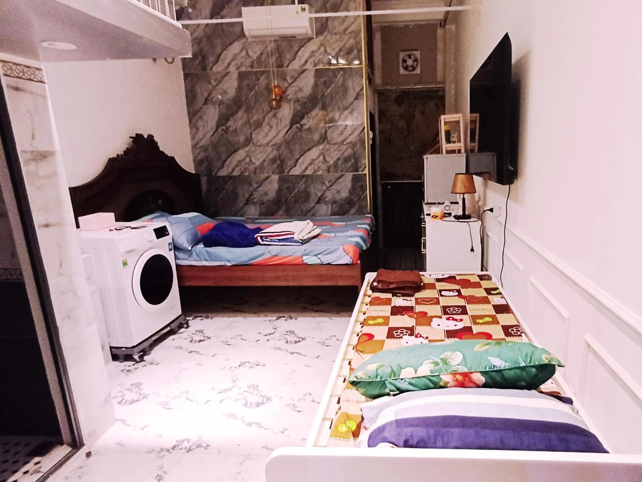 TV and multimedia, Bed in Homestay Hostel Apartment Minh Lộc