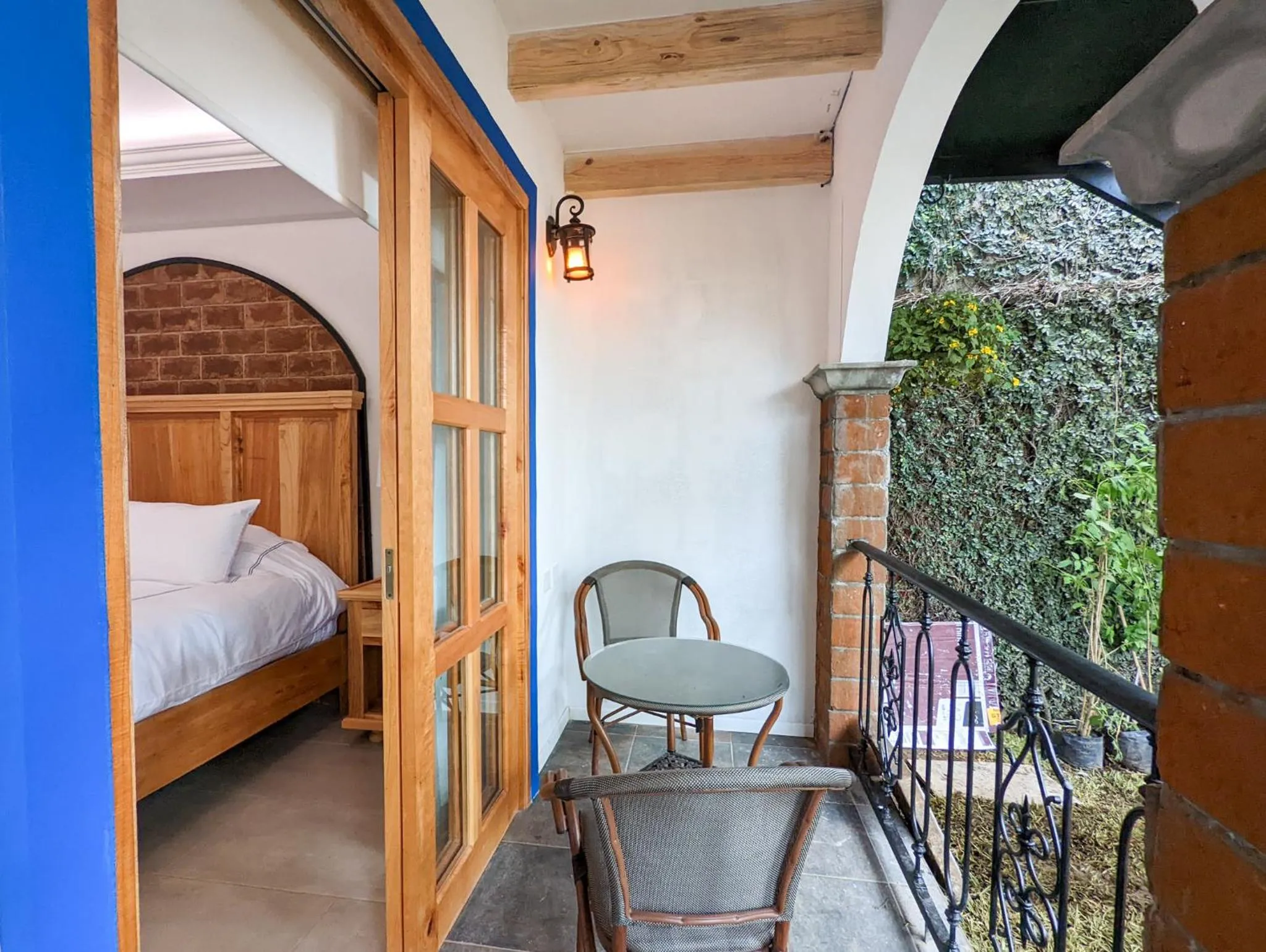 Balcony/Terrace, Bed in Hacienda Valentino