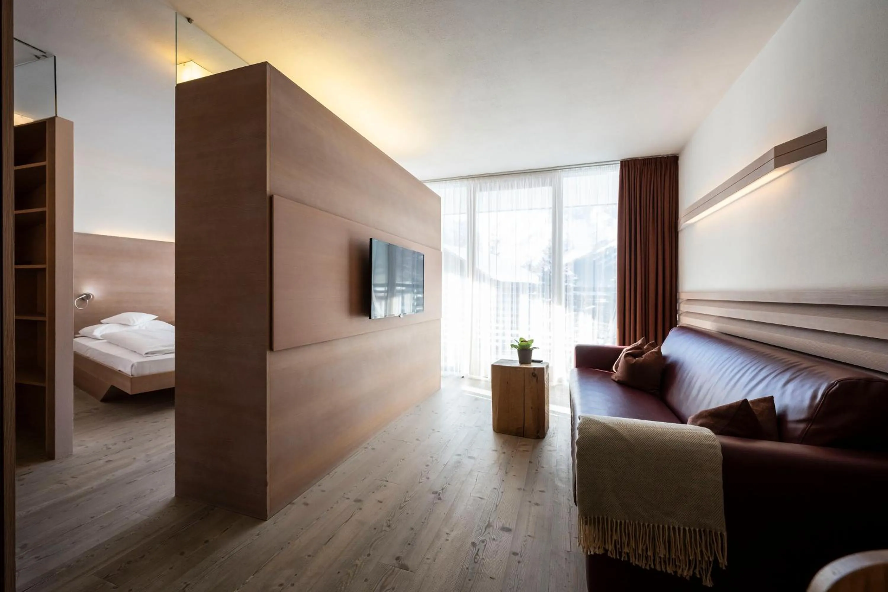 Living room, Bed in Residence Königswarte Strata Sexten