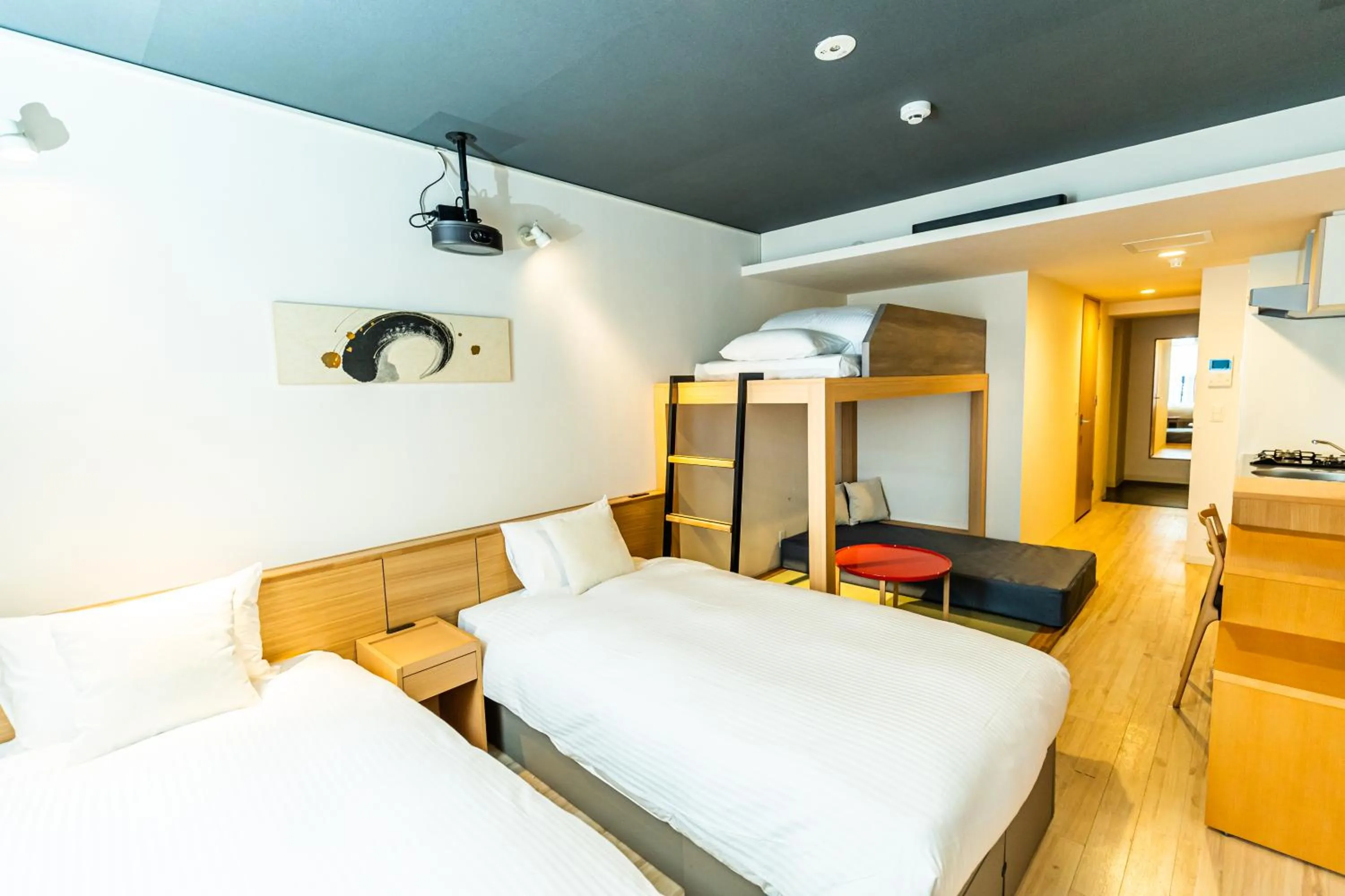 Photo of the whole room, Bed in Minn Shin-Osaka