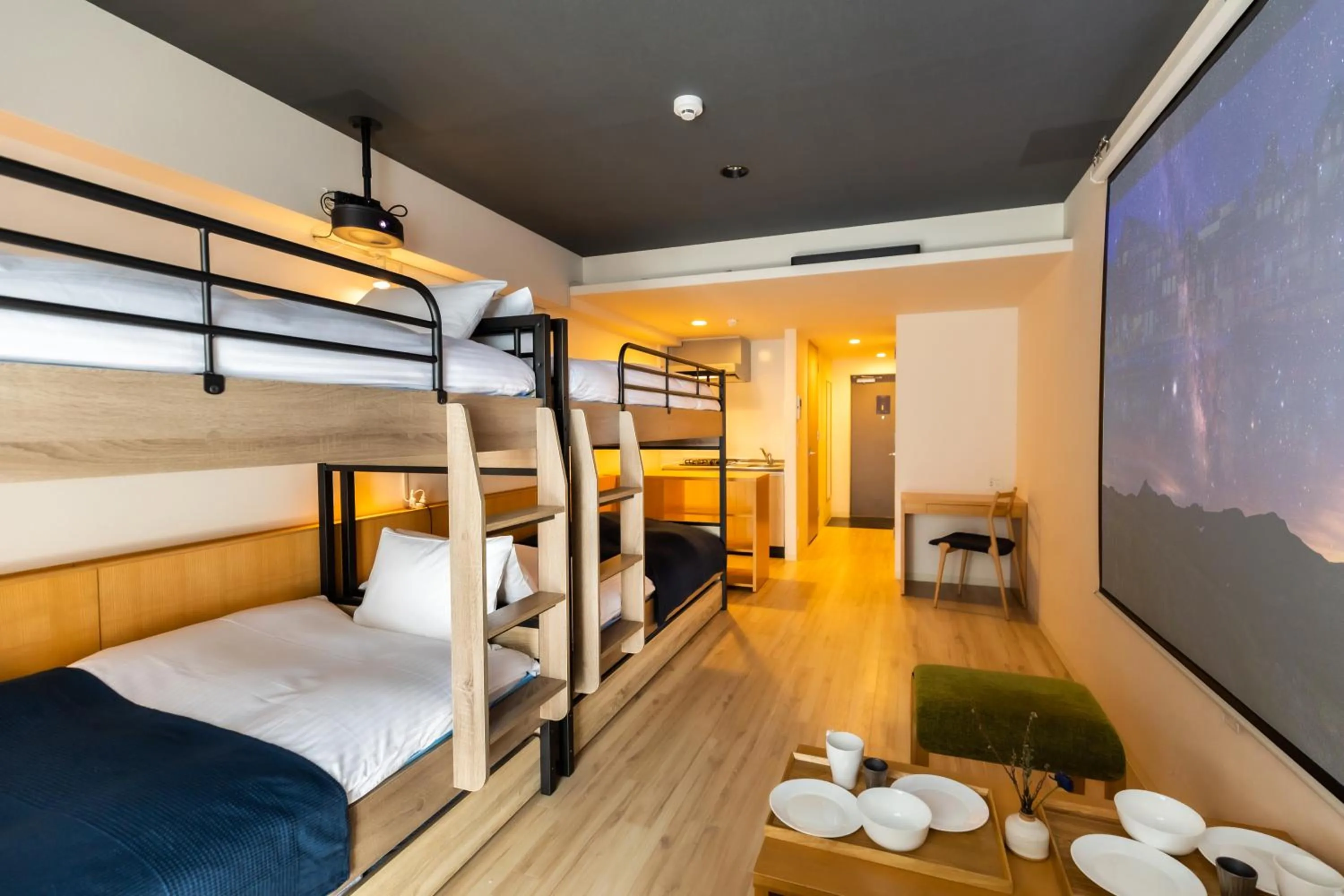 Photo of the whole room, Bed in Minn Shin-Osaka