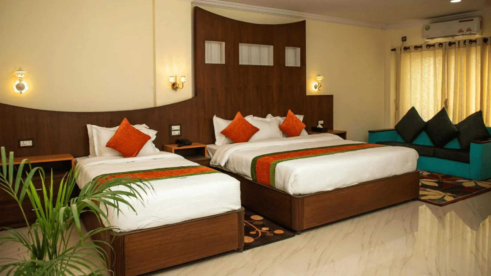 Bed in Gautam Buddha International Hotel