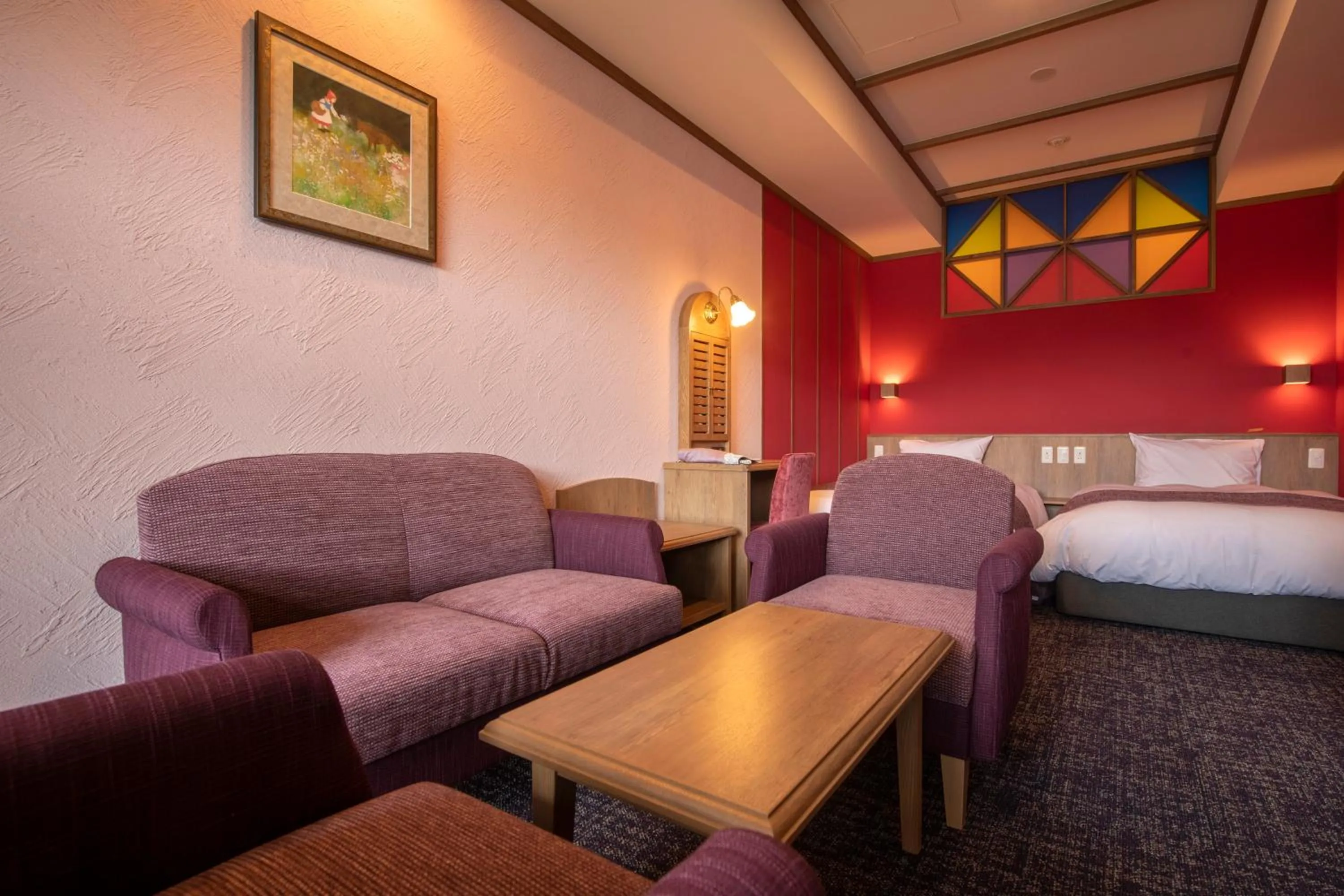 Living room, Bed in La Vista Kusatsu Hills