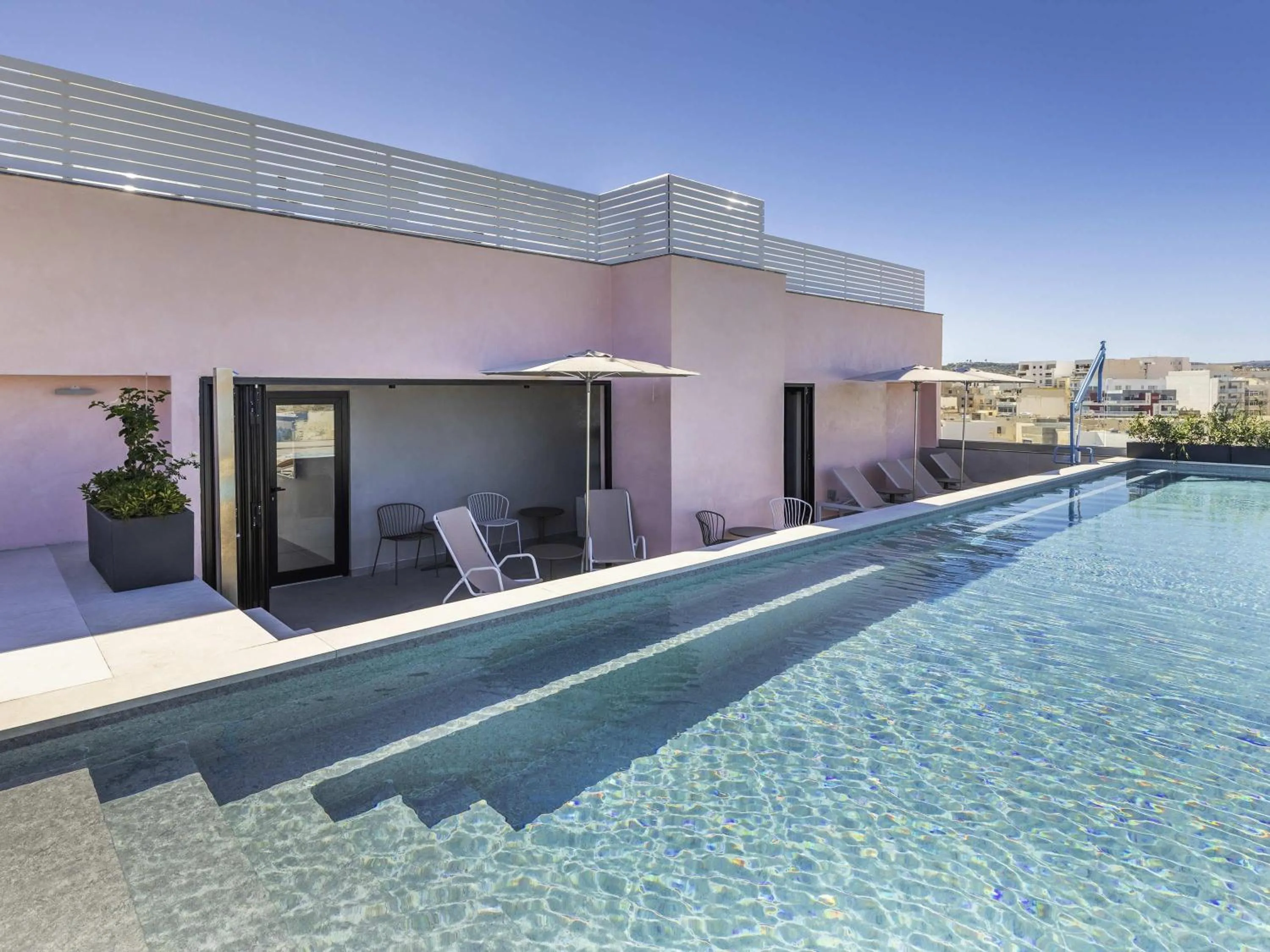 Pool view in ibis Styles ST Pauls Bay Malta