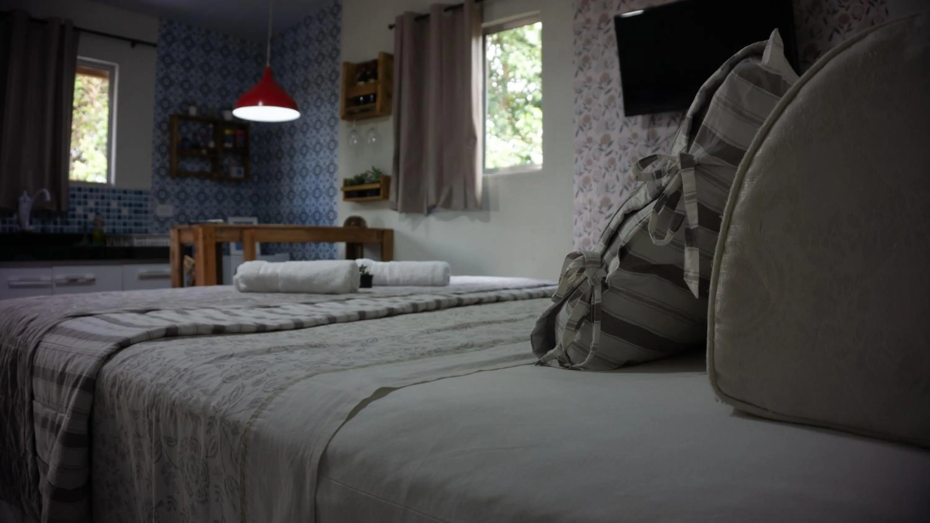 Bed in Pousada Viana