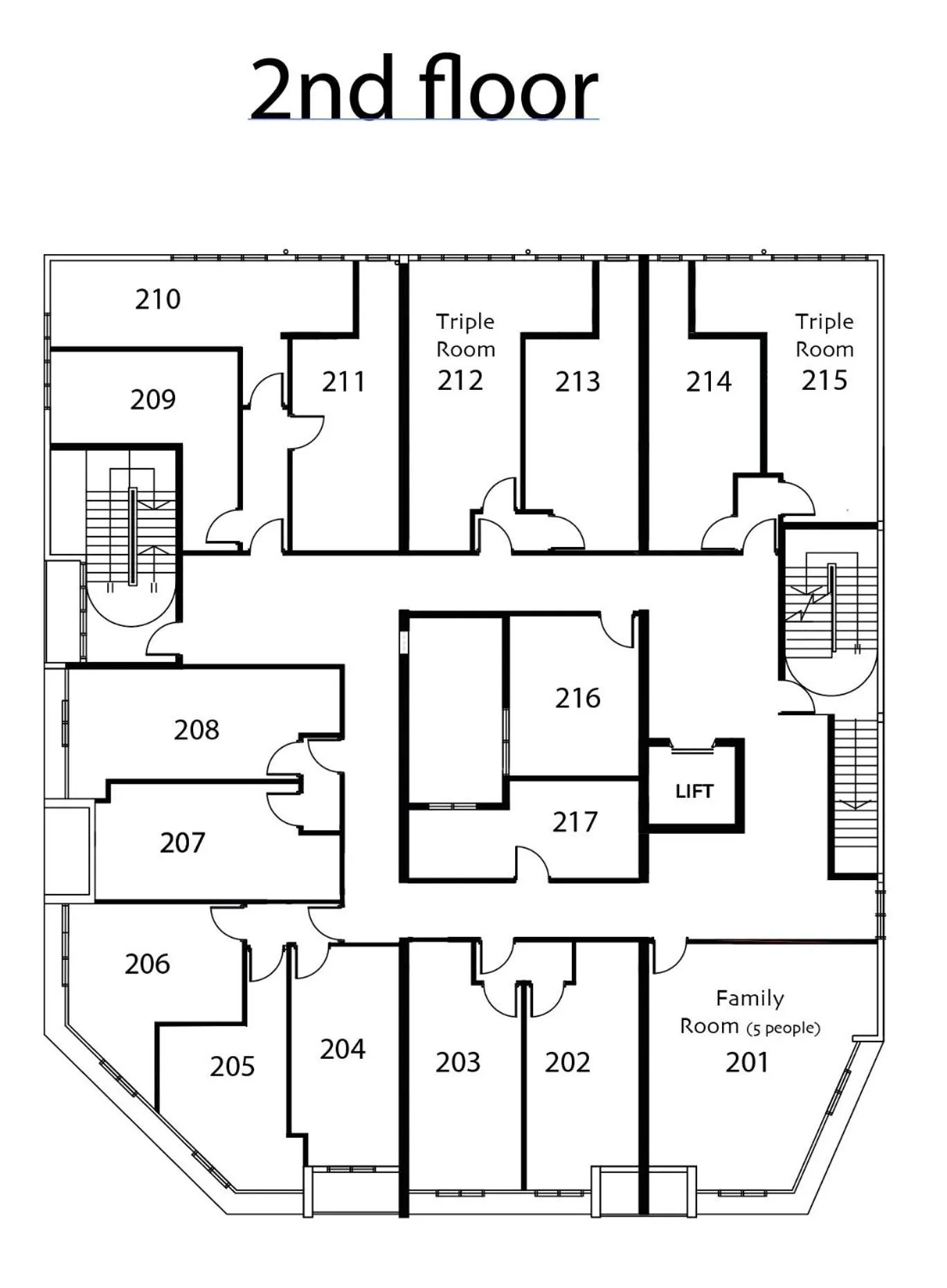 Floor plan in Knight Alley Hotel