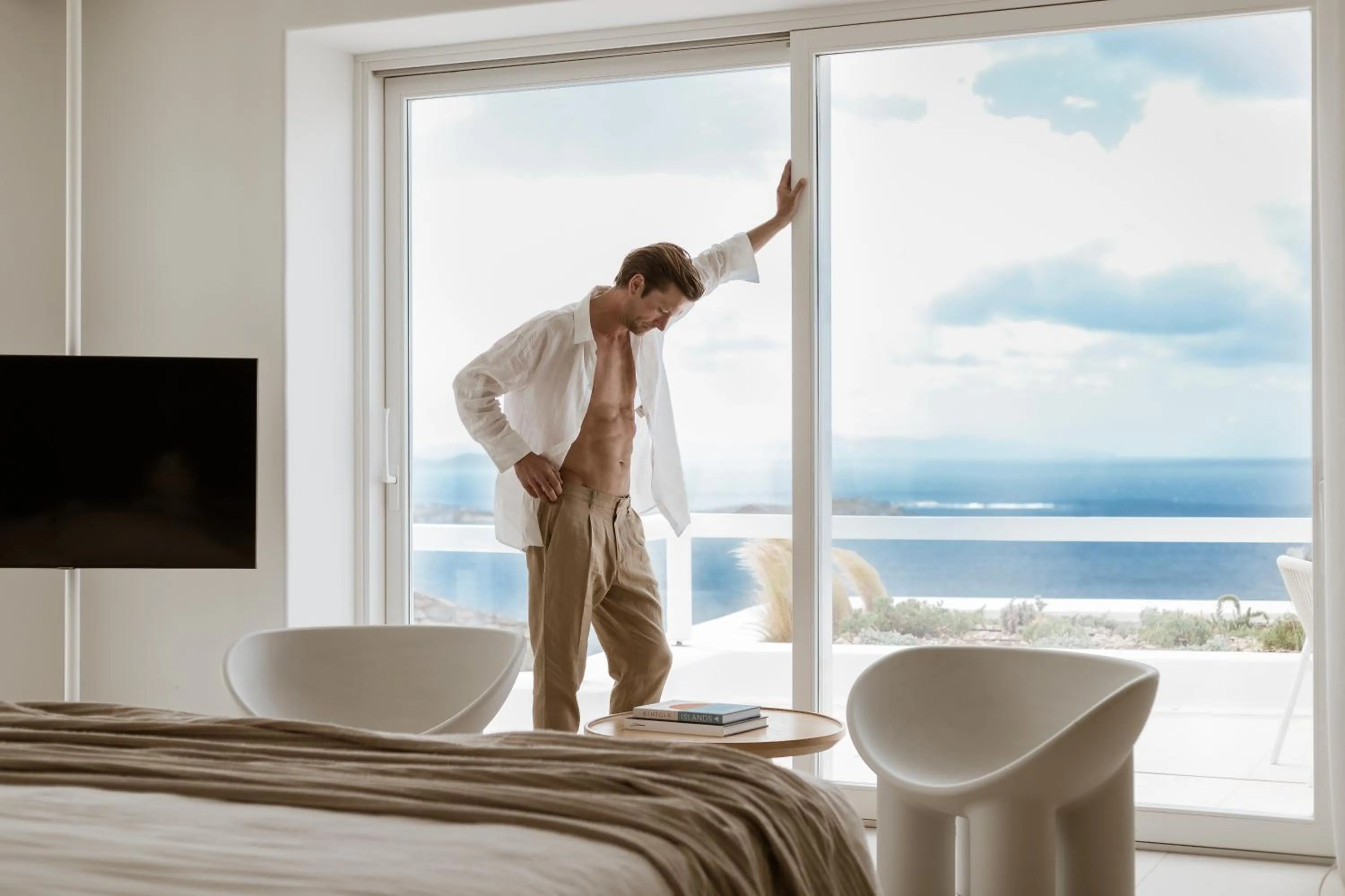 People, Bed in Lovia Mykonos