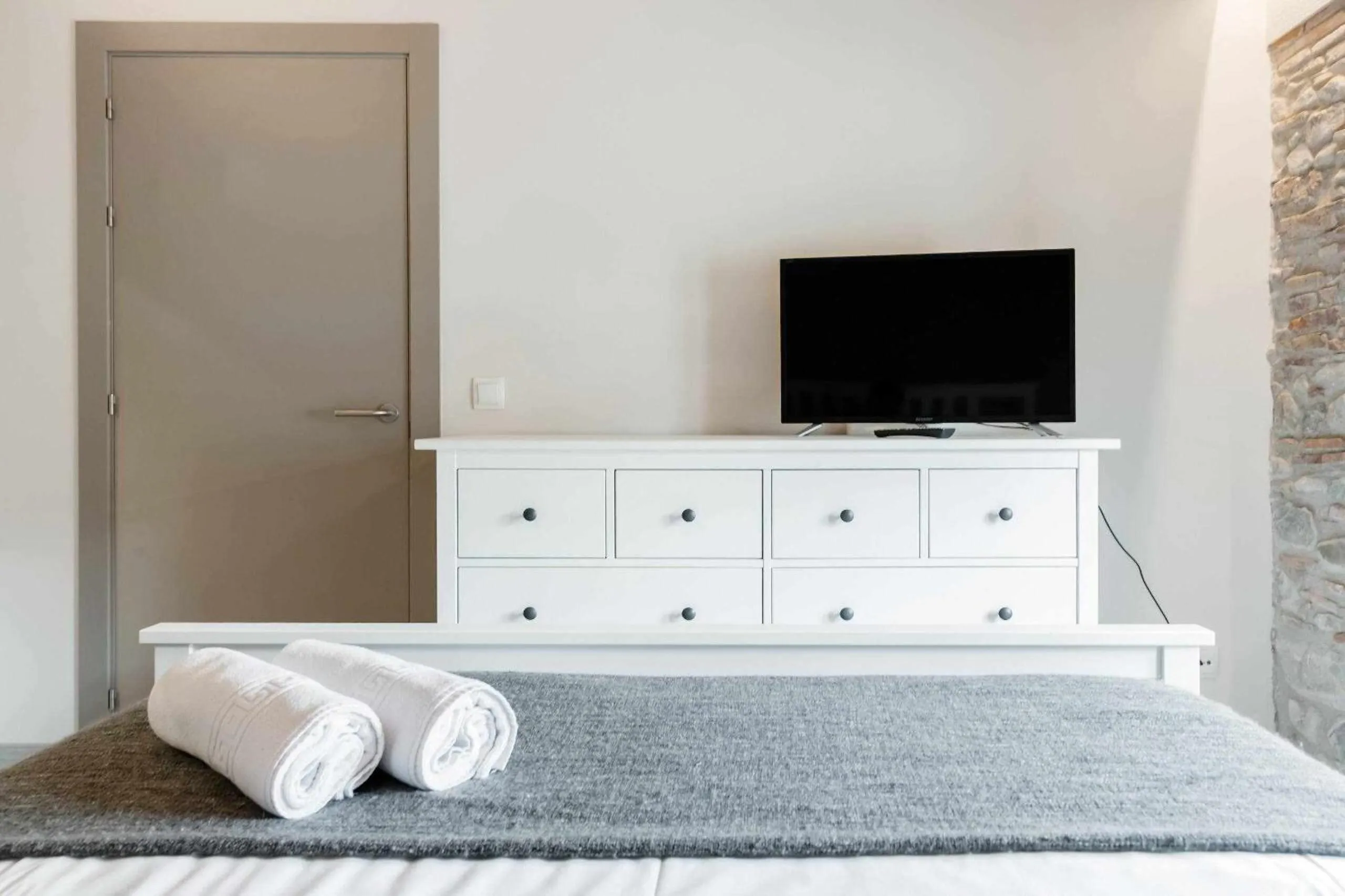 Bed in Revitalized Apartment in Historical Building