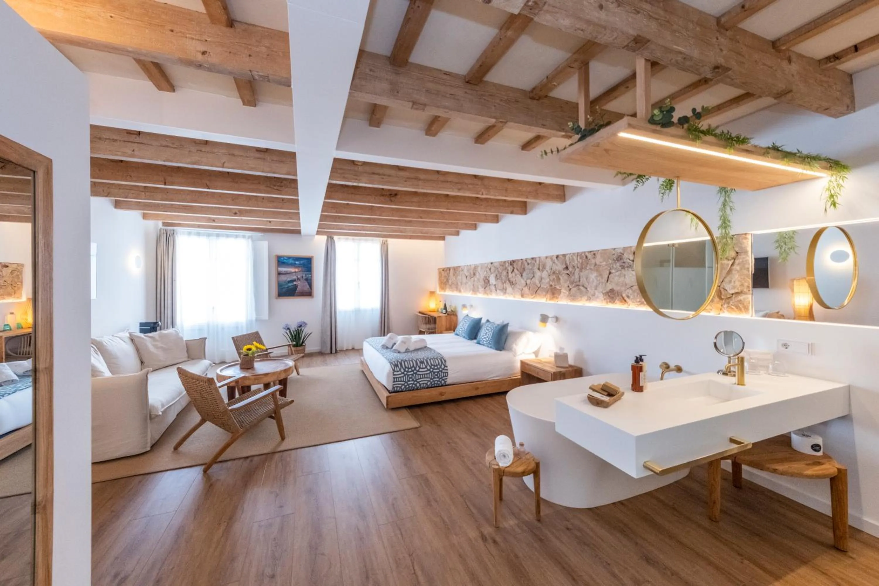 Bed in Hotel S'Antiga Adults Only